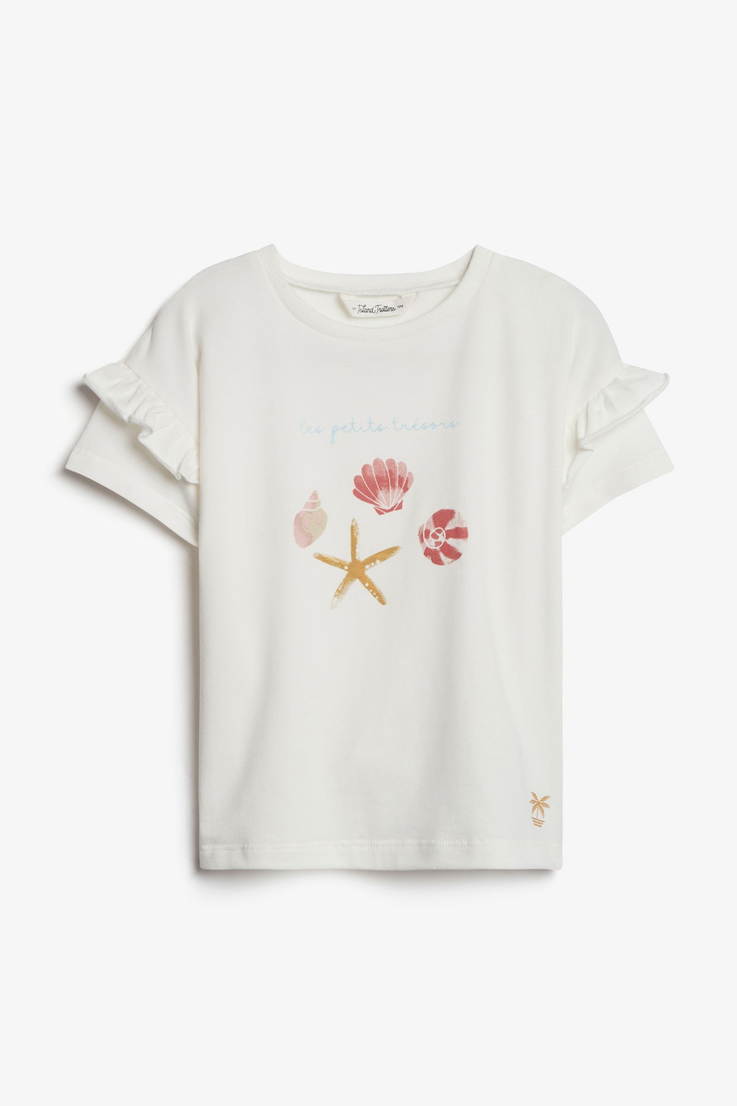 T-shirt manches volants imprimé en coton, 2T-3T - Bébé fille && BLANC