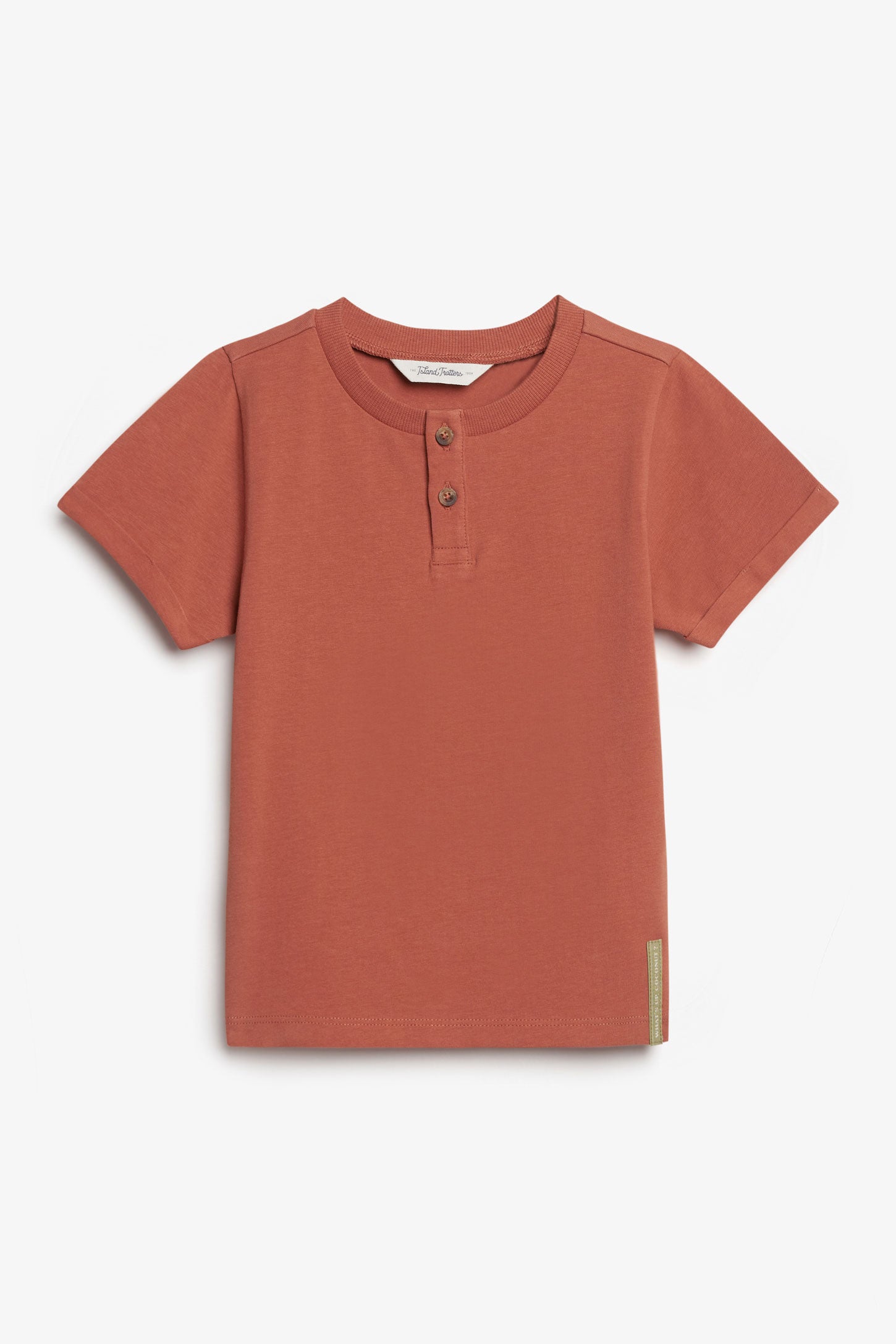 T-shirt henley en coton - Bébé garçon && ROUILLE