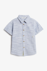 Chemise manches courtes en coton - Enfant garçon && BLEU