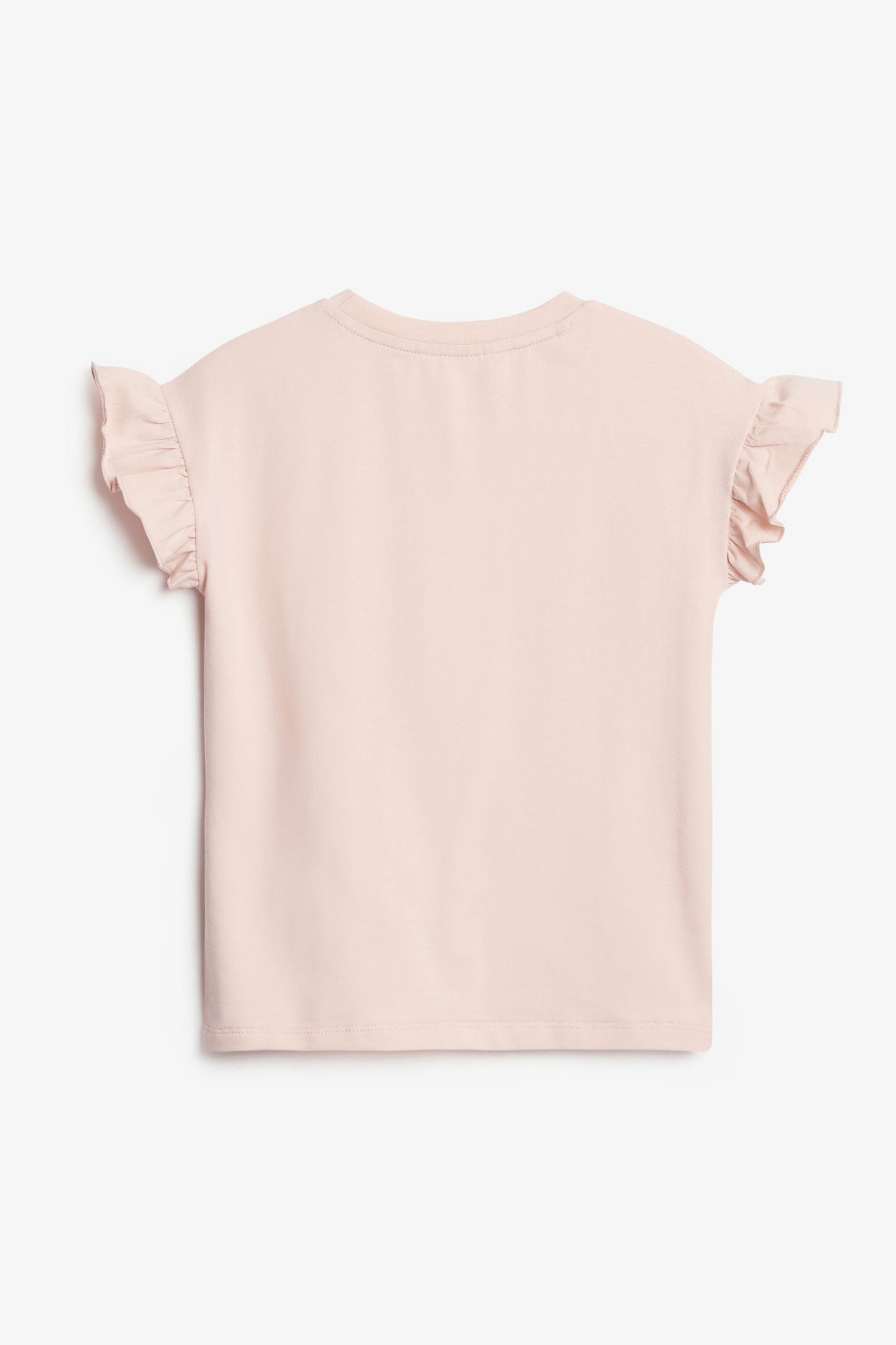 T-shirt manches volants imprimé en coton - Enfant fille && ROSE