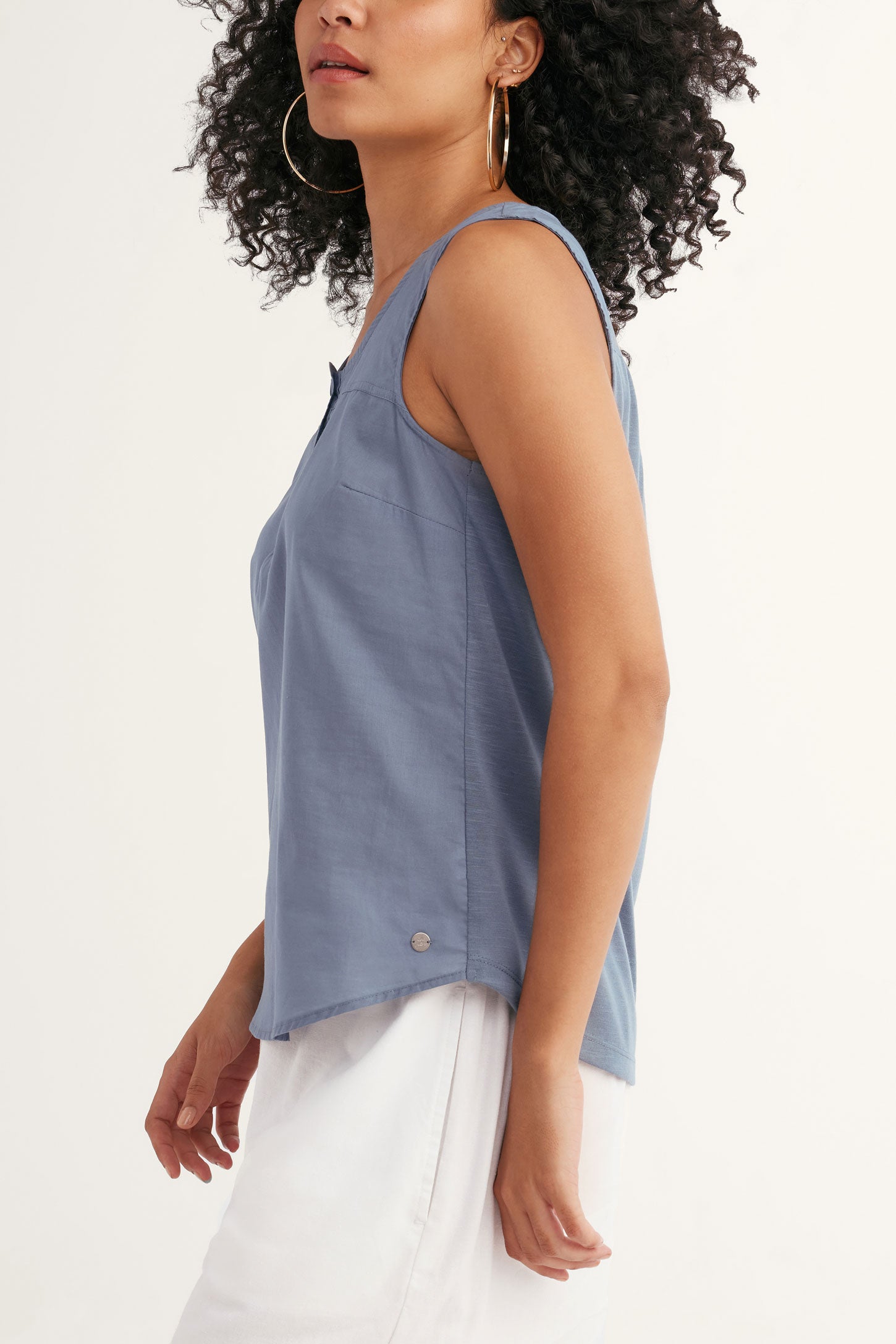 Camisole Henley - Femme && BLEU