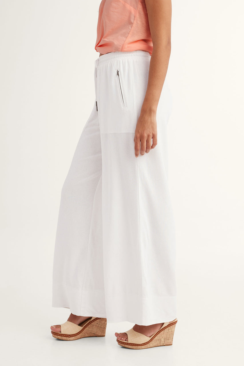 Linen pants for women wide leg Elastic waist trousers oversized