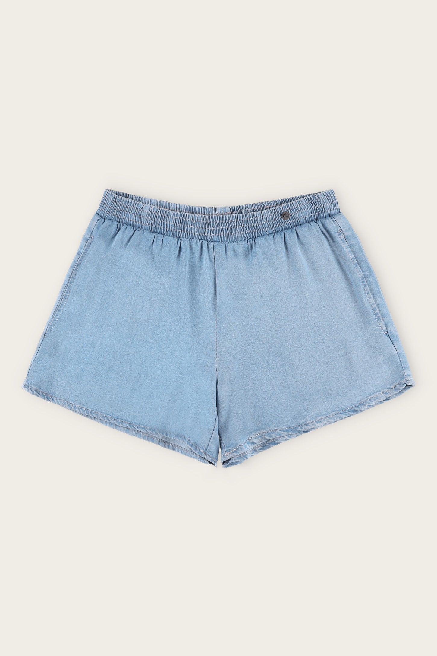 Short taille élastique en Lyocell - Femme && BLEU PALE