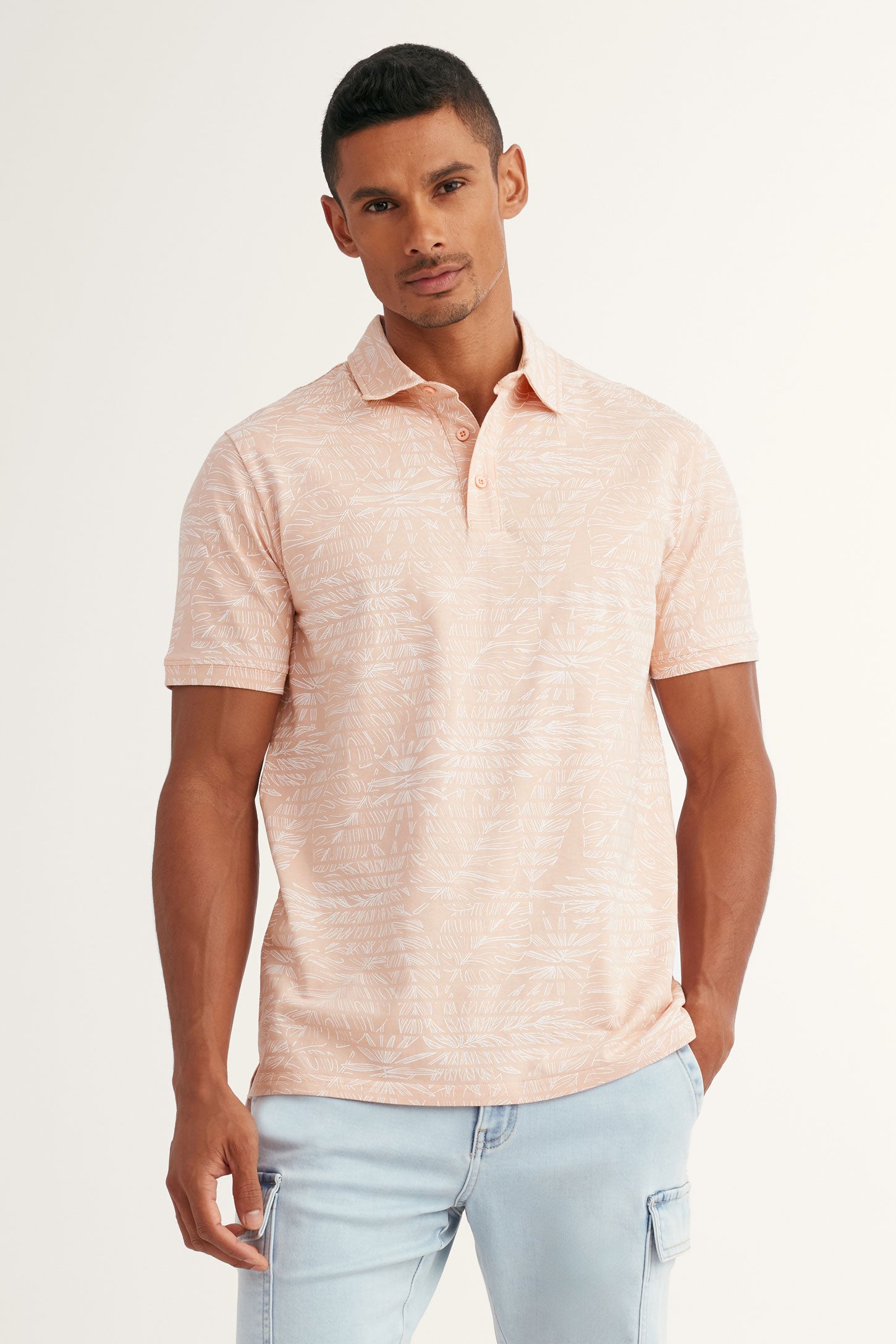 Polo manches courtes imprimé - Homme && ROSE MULTI