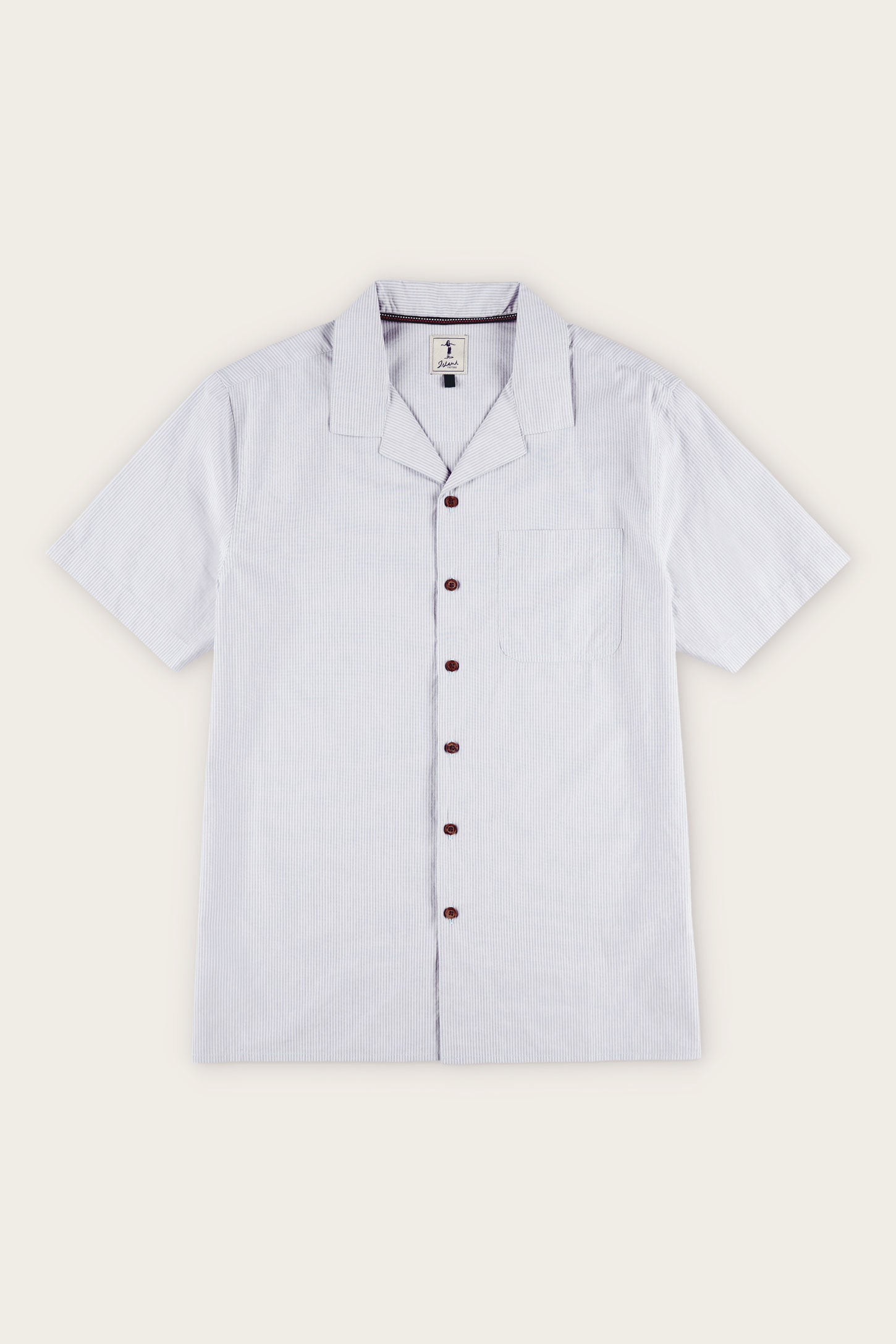 Chemise manches courtes imprimée en coton - Homme && BLEU PALE