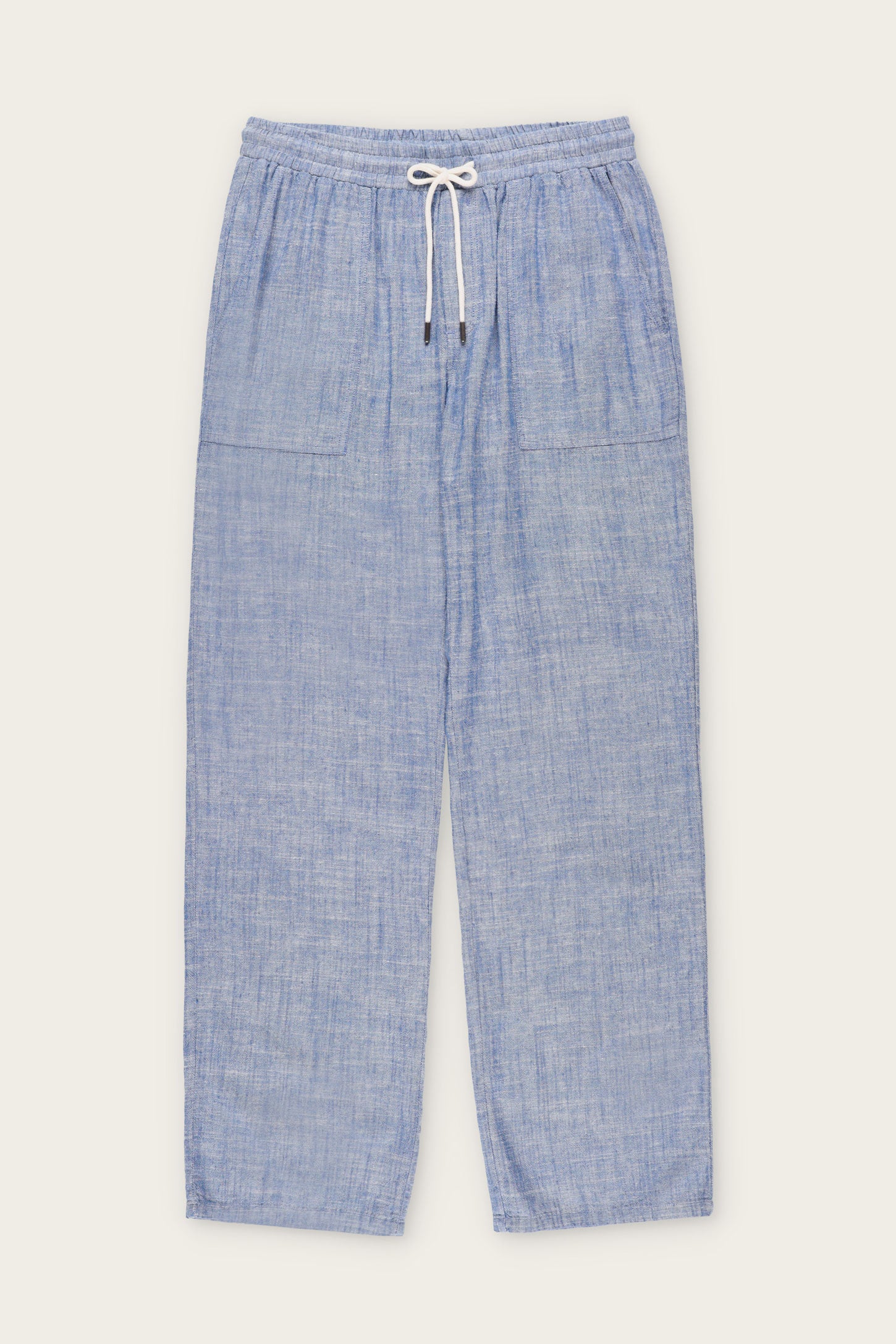 Pantalon taille élastique lin - Homme && INDIGO