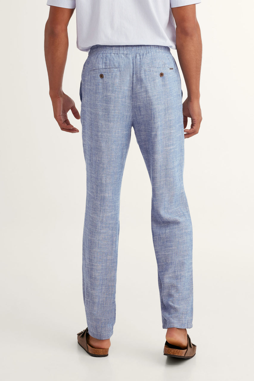 Linen elastic waist pants - Men