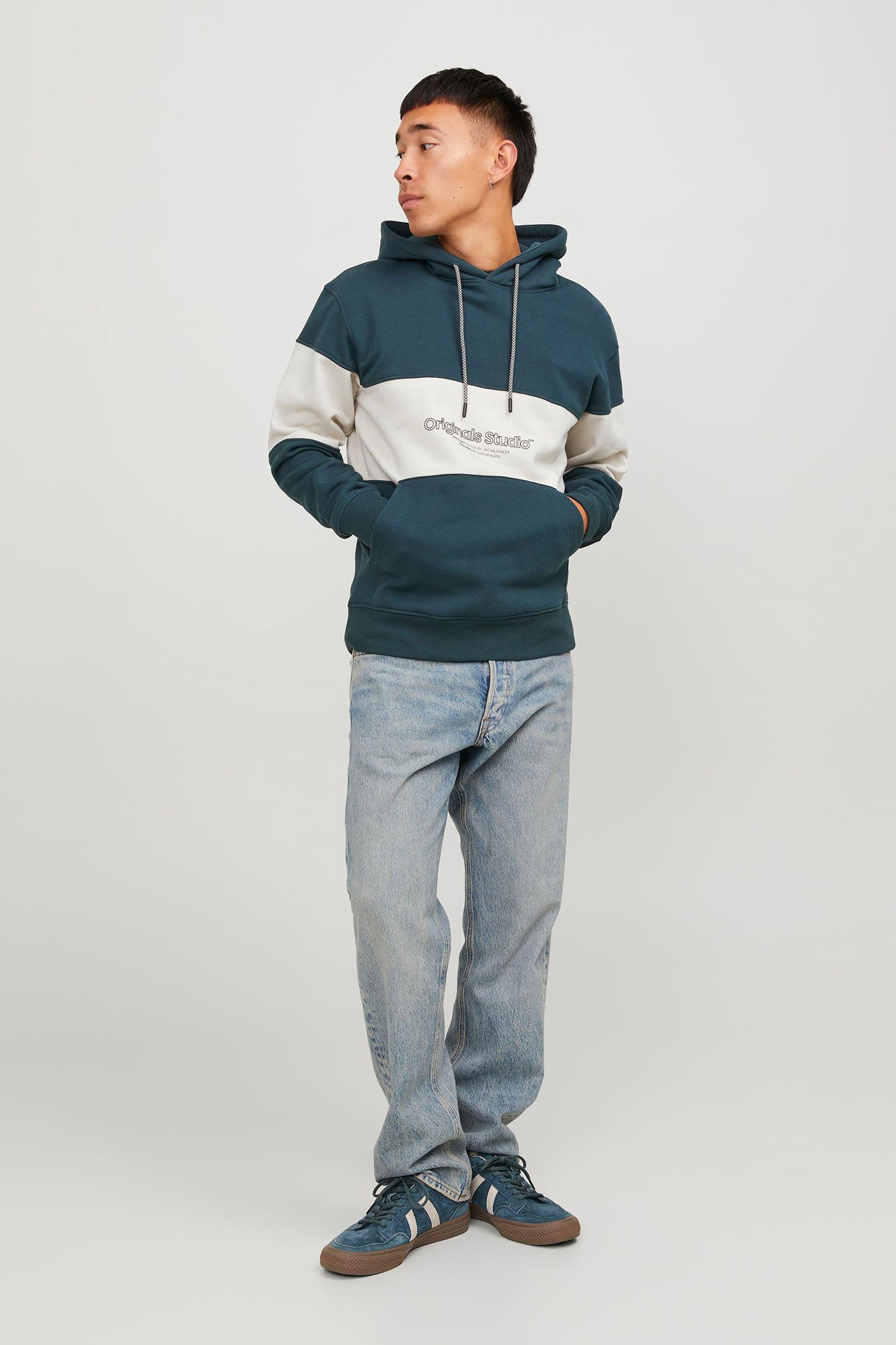 Chandail à capuchon coton ouaté JACK & JONES - Homme && VERT