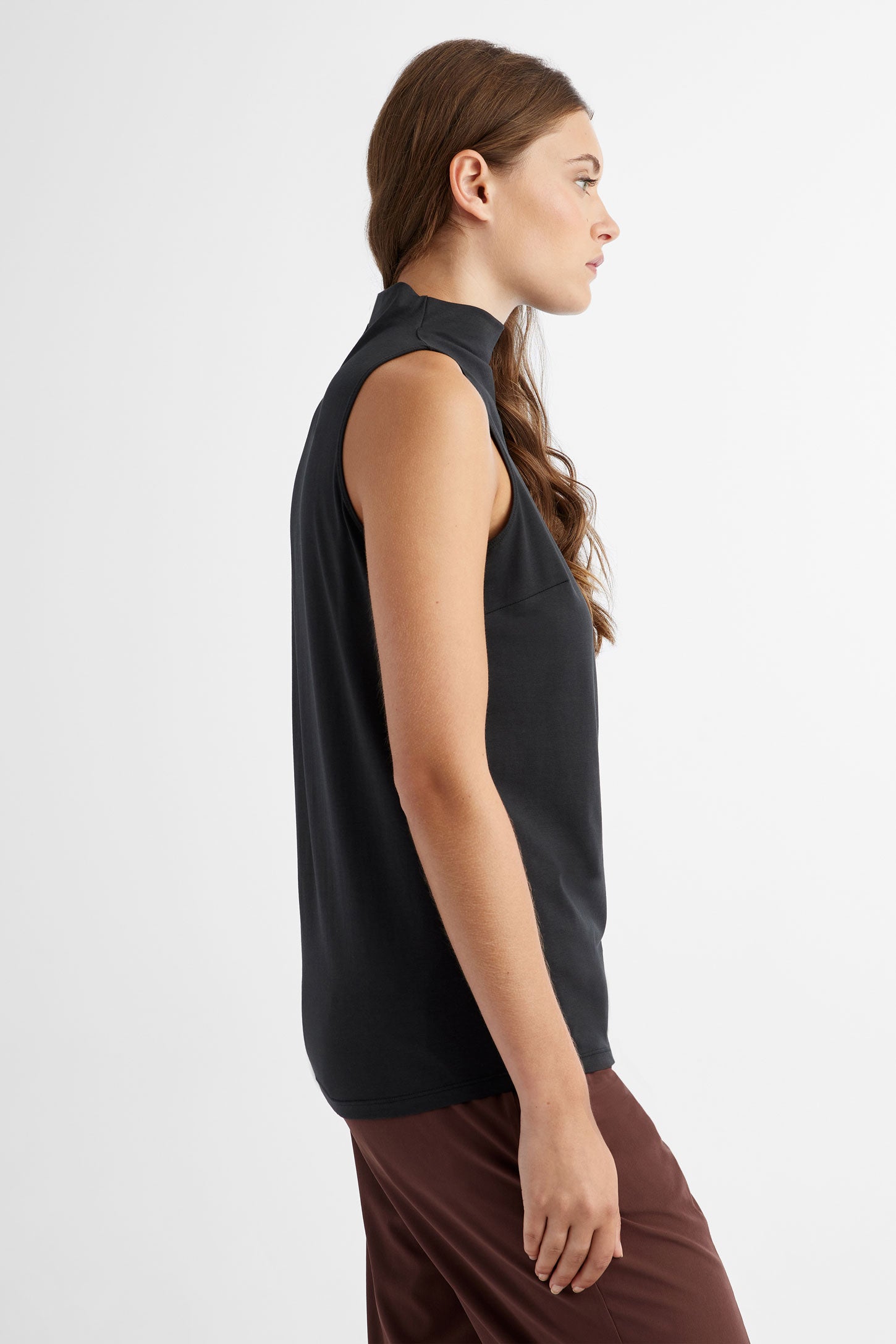 Camisole col montant extensible en Modal BM - Femme && NOIR