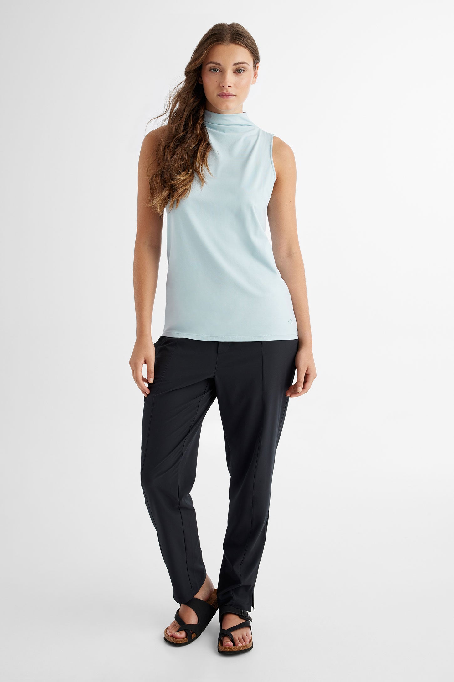 Camisole col montant extensible en Modal BM - Femme && BLEU PALE