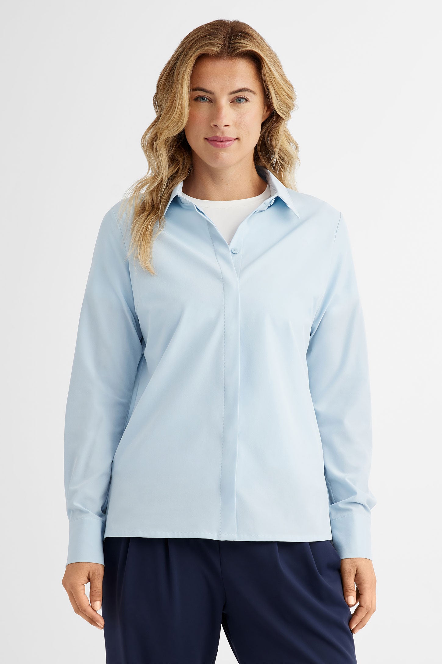 Chemise anti-froissement BM - Femme && BLEU PALE