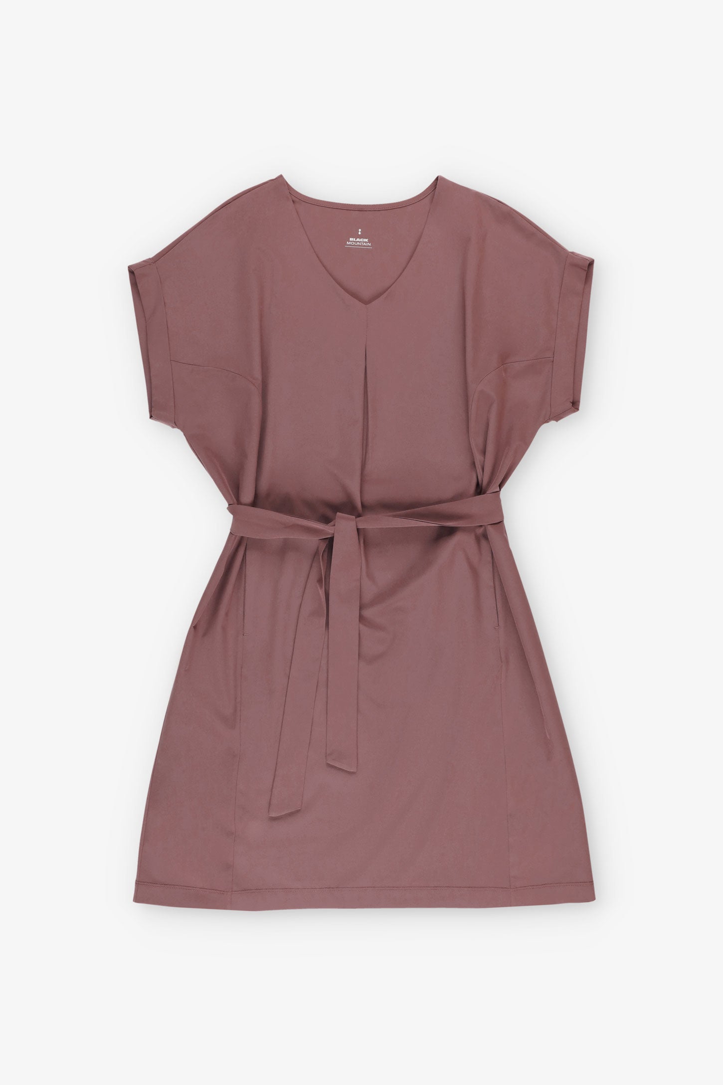 Robe manches courtes avec ceinture BM - Femme && TAUPE