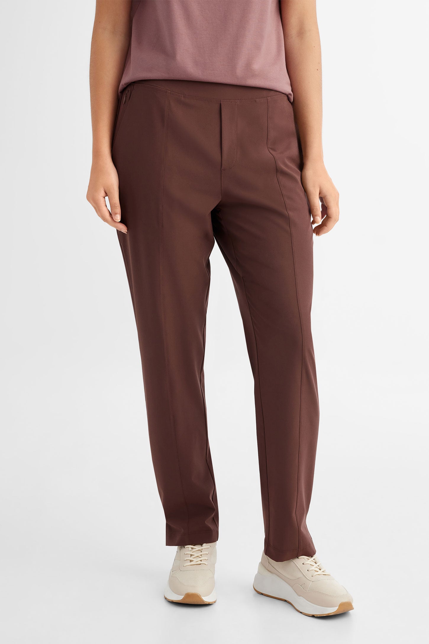 Pantalon coupe jogger BM - Femme && BOURGOGNE