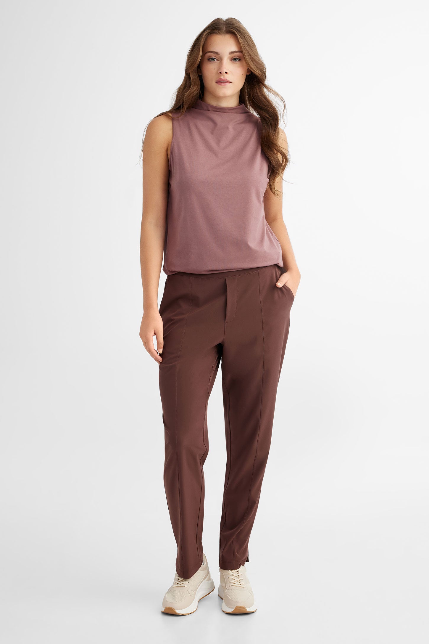 Pantalon coupe jogger BM - Femme && BOURGOGNE