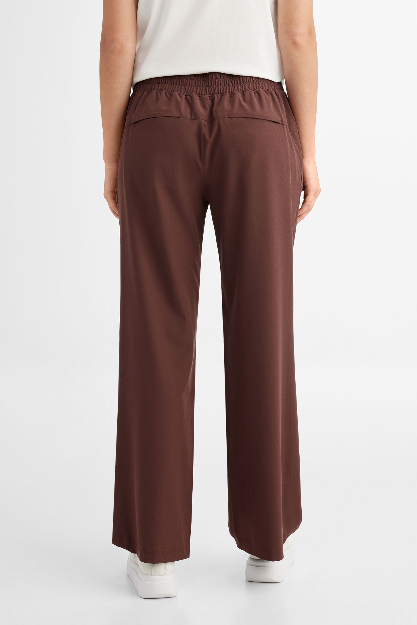 Pantalon à plis avec ceinture jambe évasée BM - Femme && BOURGOGNE