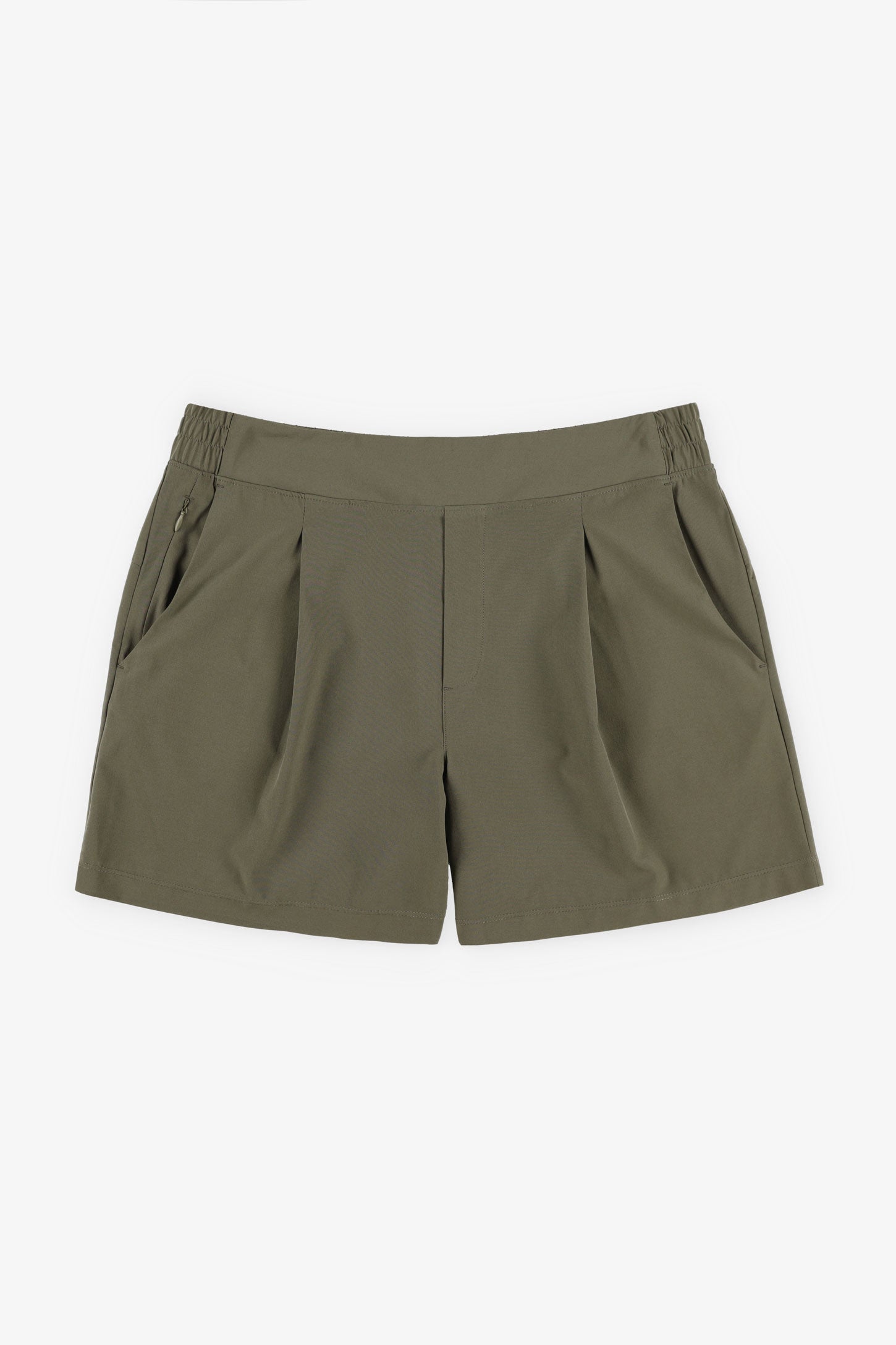 Short à plis taille élastique BM - Femme && SAUGE