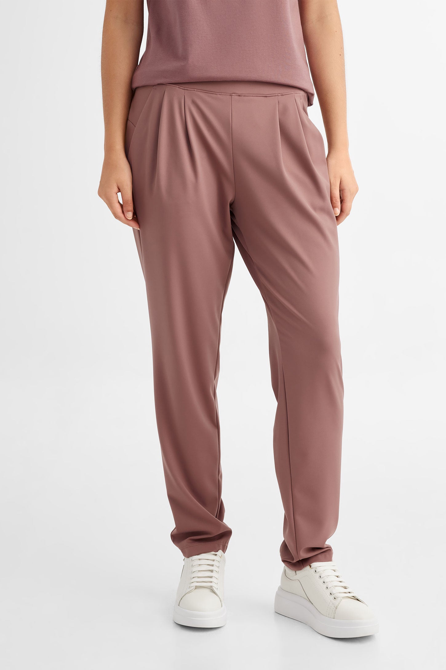 Pantalon jogger à plis BM - Femme && TAUPE