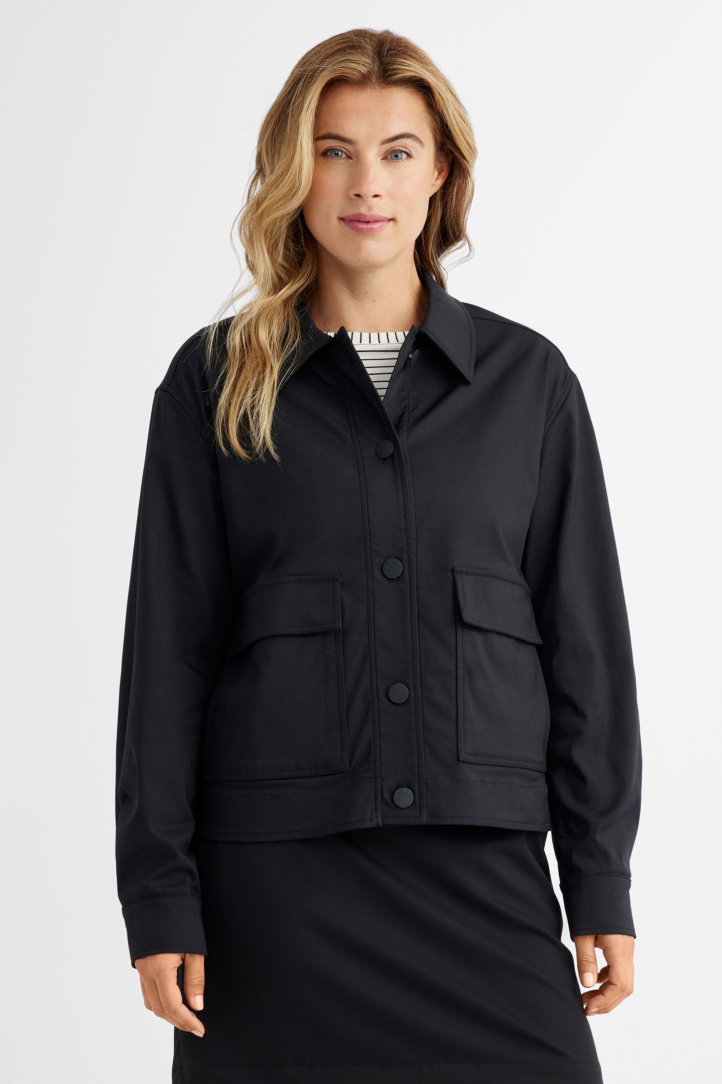 Veste cargo en twill extensible BM - Femme && NOIR