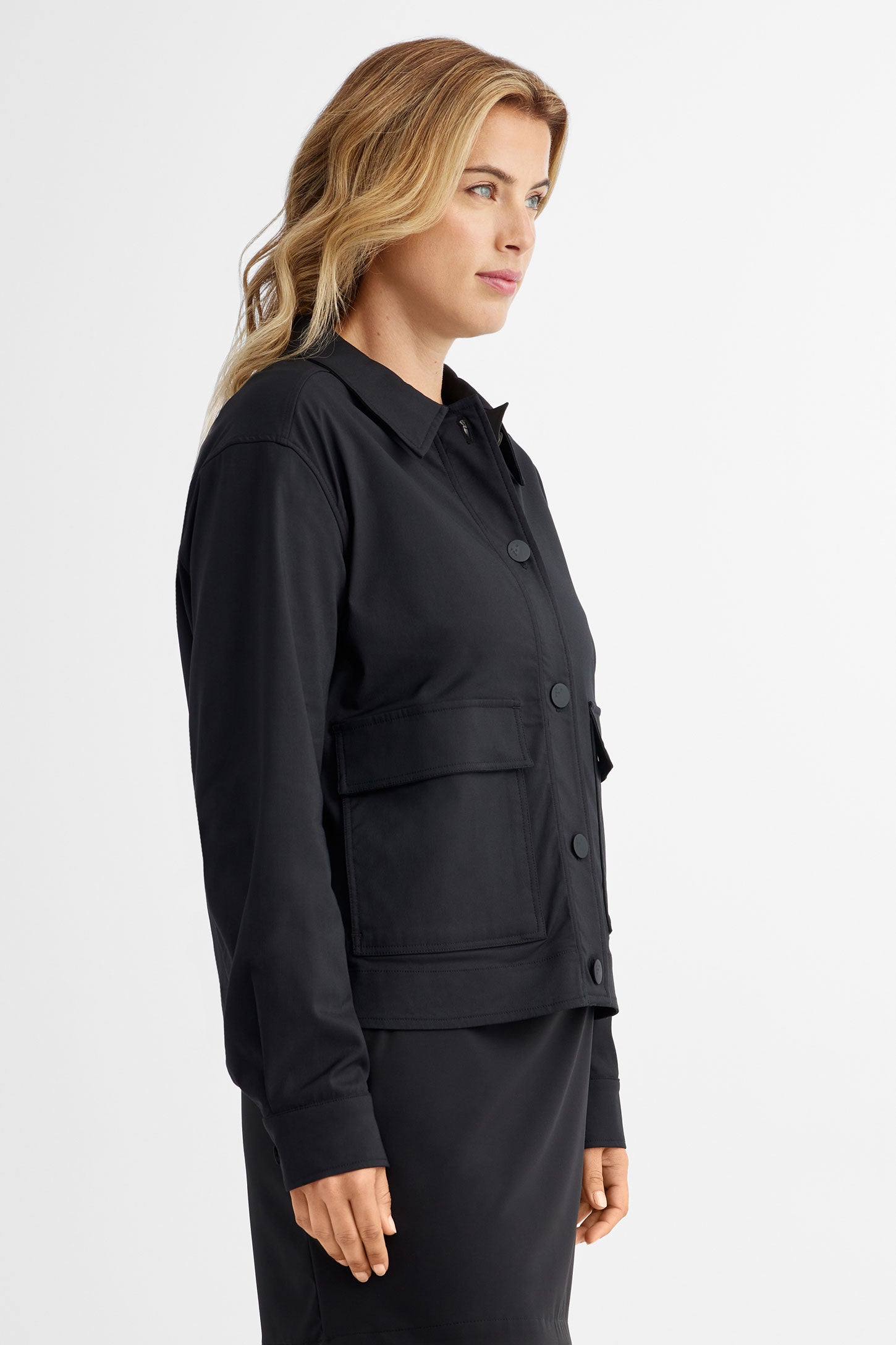 Veste cargo en twill extensible BM - Femme && NOIR