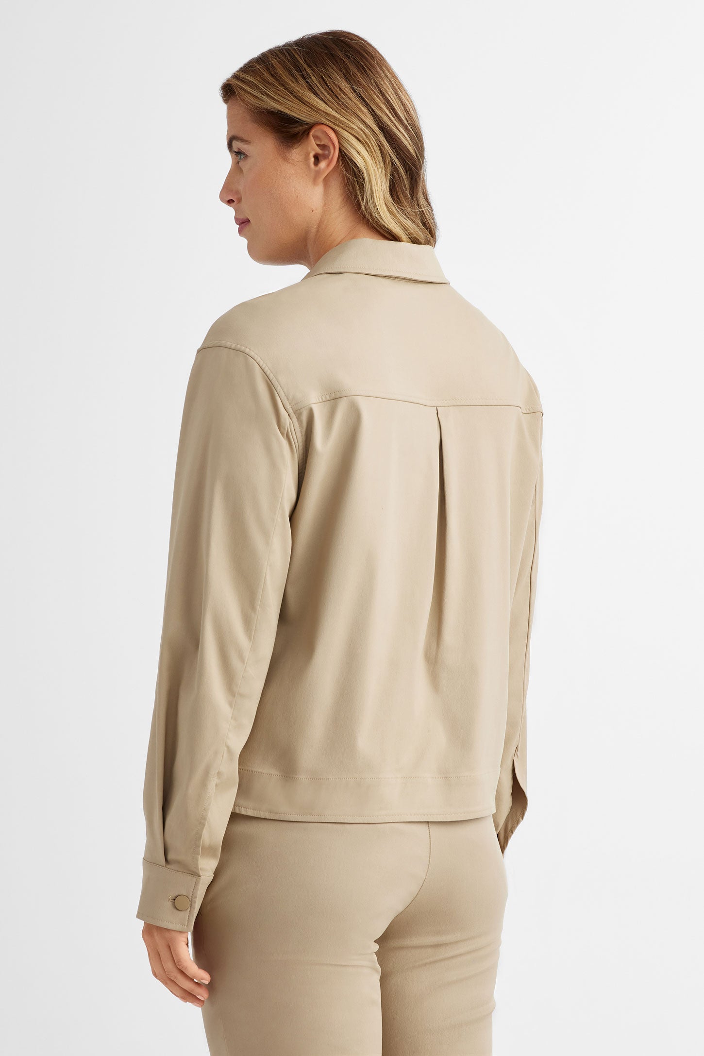 Veste cargo en twill extensible BM - Femme && BEIGE PALE