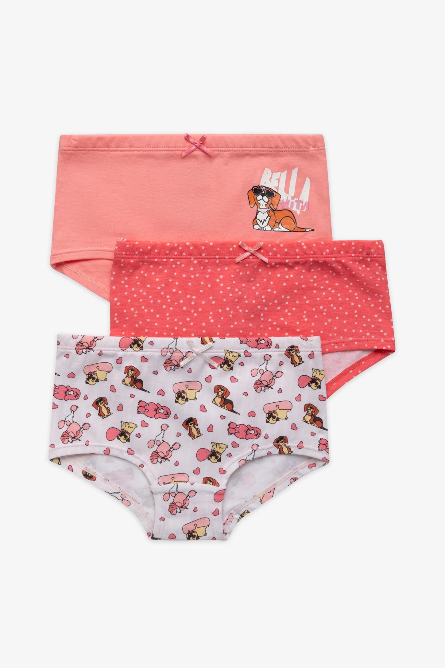 Lot de 3 culottes coton - Enfant fille && ROSE GOMME