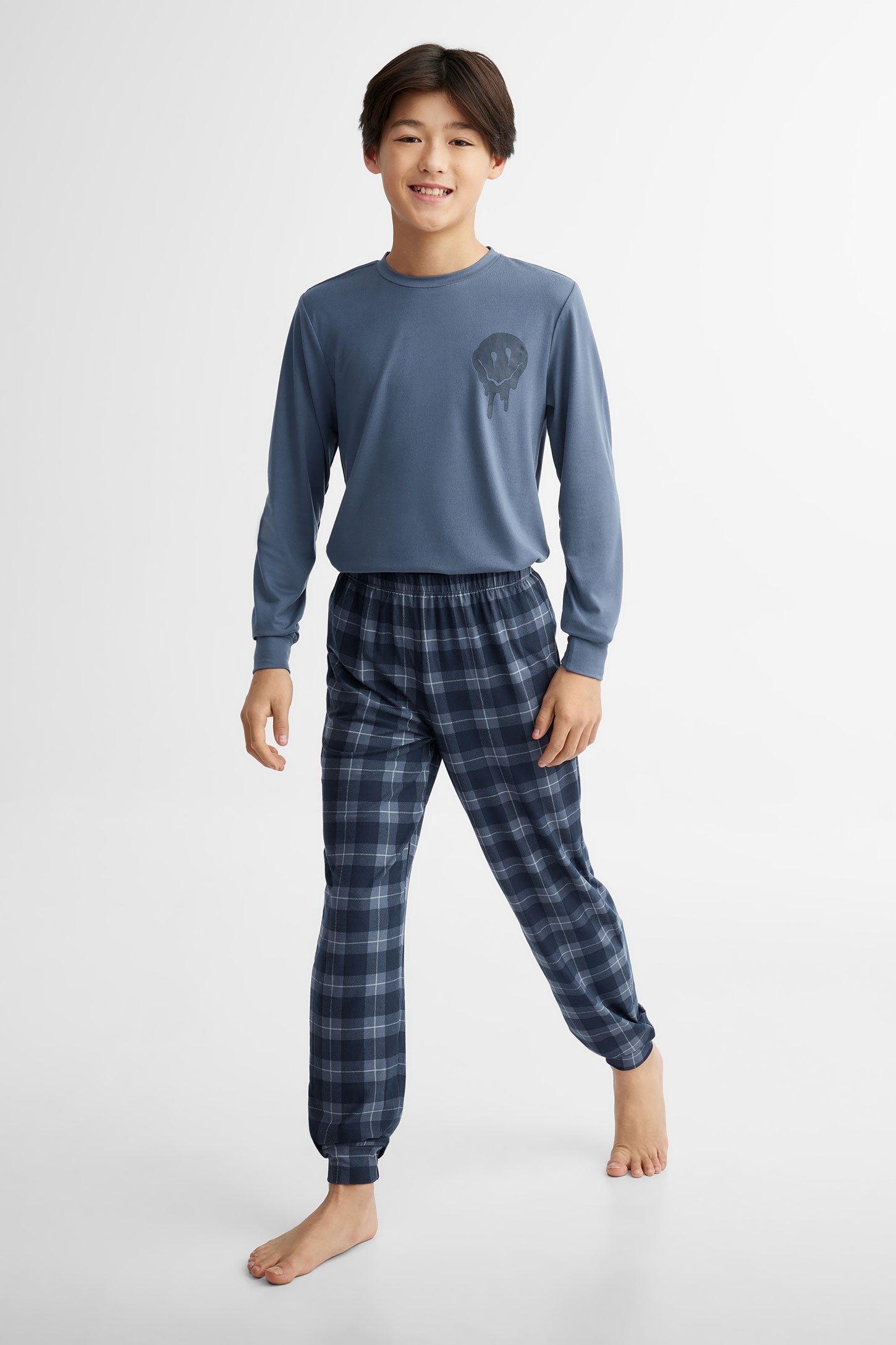 Pantalon pyjama en Moss - Ado garçon && BLEU MULTI