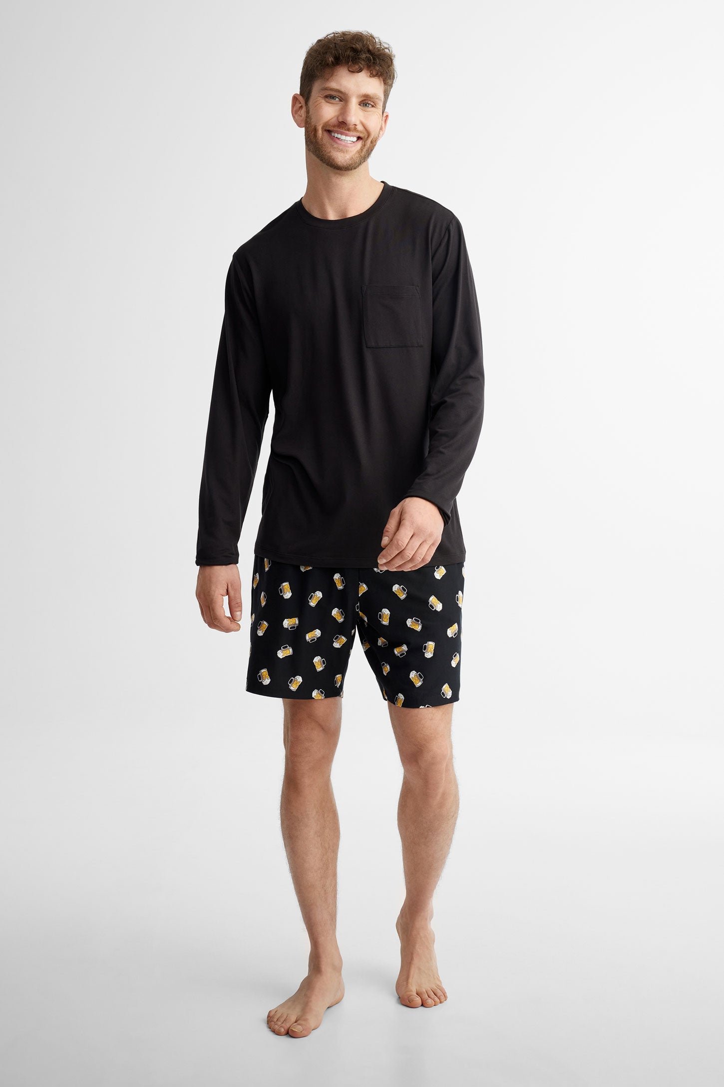 Duos futés, Chandail pyjama manches longues, 2/40$ - Homme && NOIR