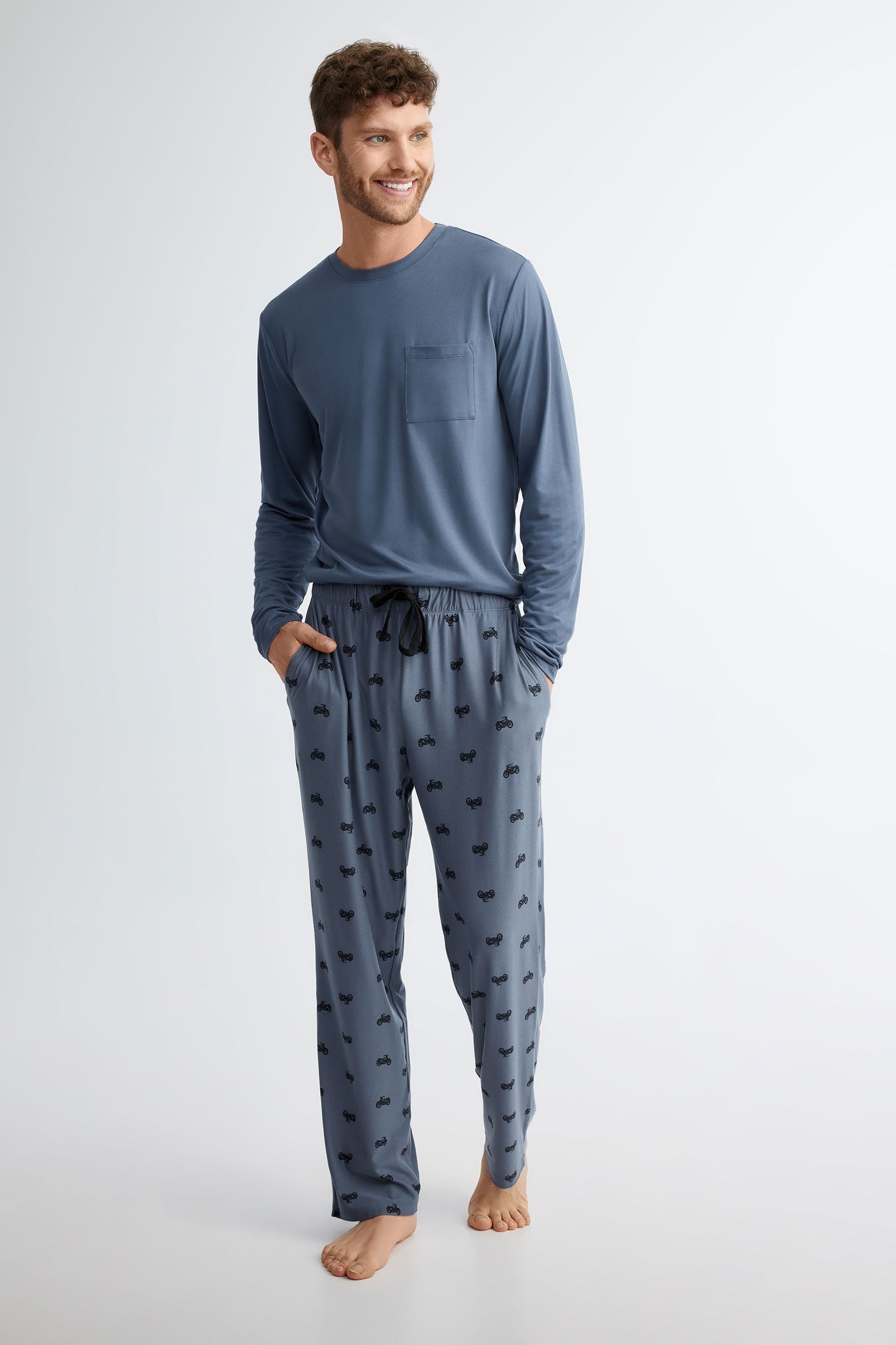 Duos futés, Pantalon pyjama en Moss, 2/40$ - Homme && BLEU MULTI