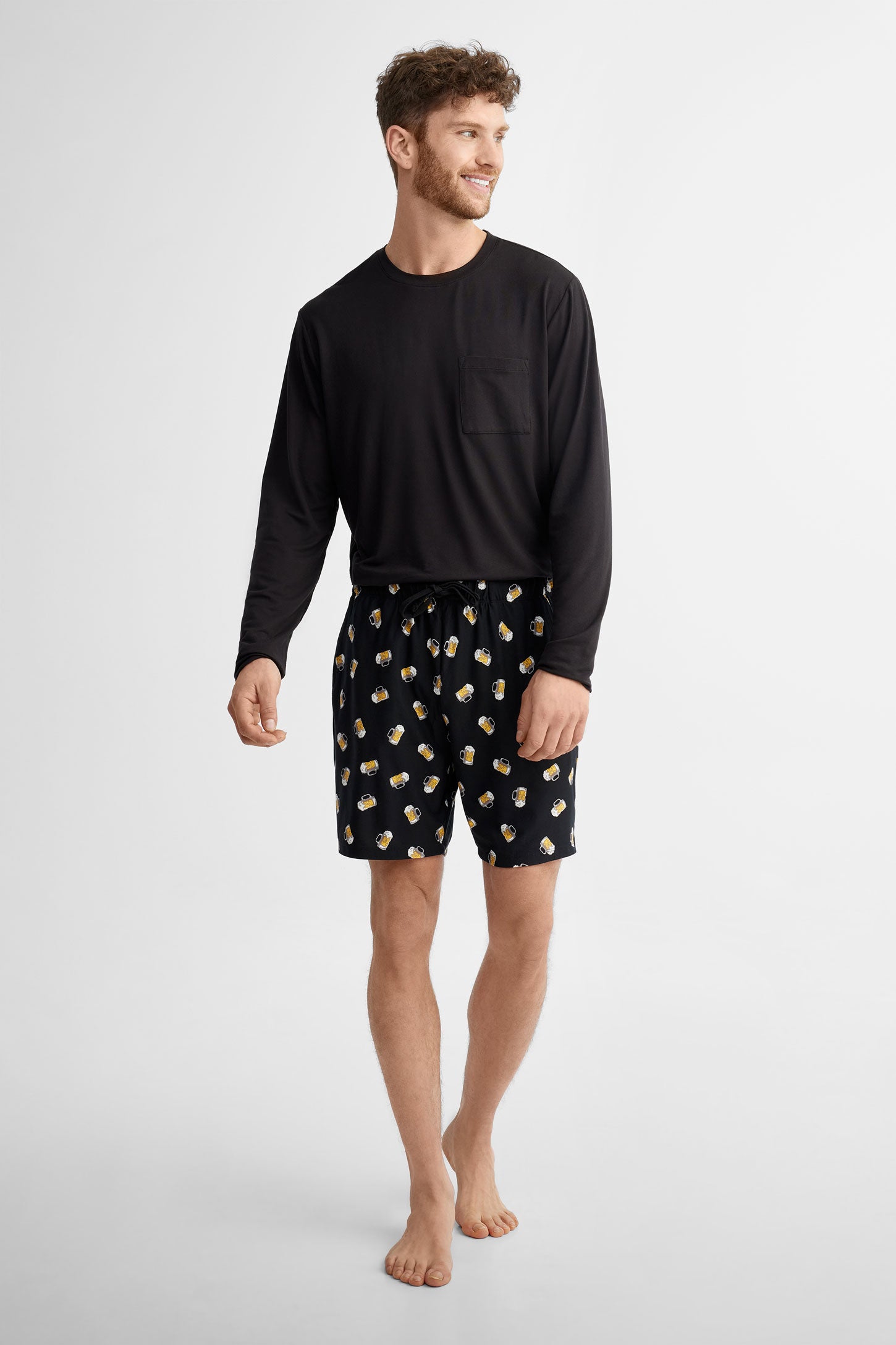 Duos futés, Short pyjama en Moss, 2/40$ - Homme && NOIR/MULTI