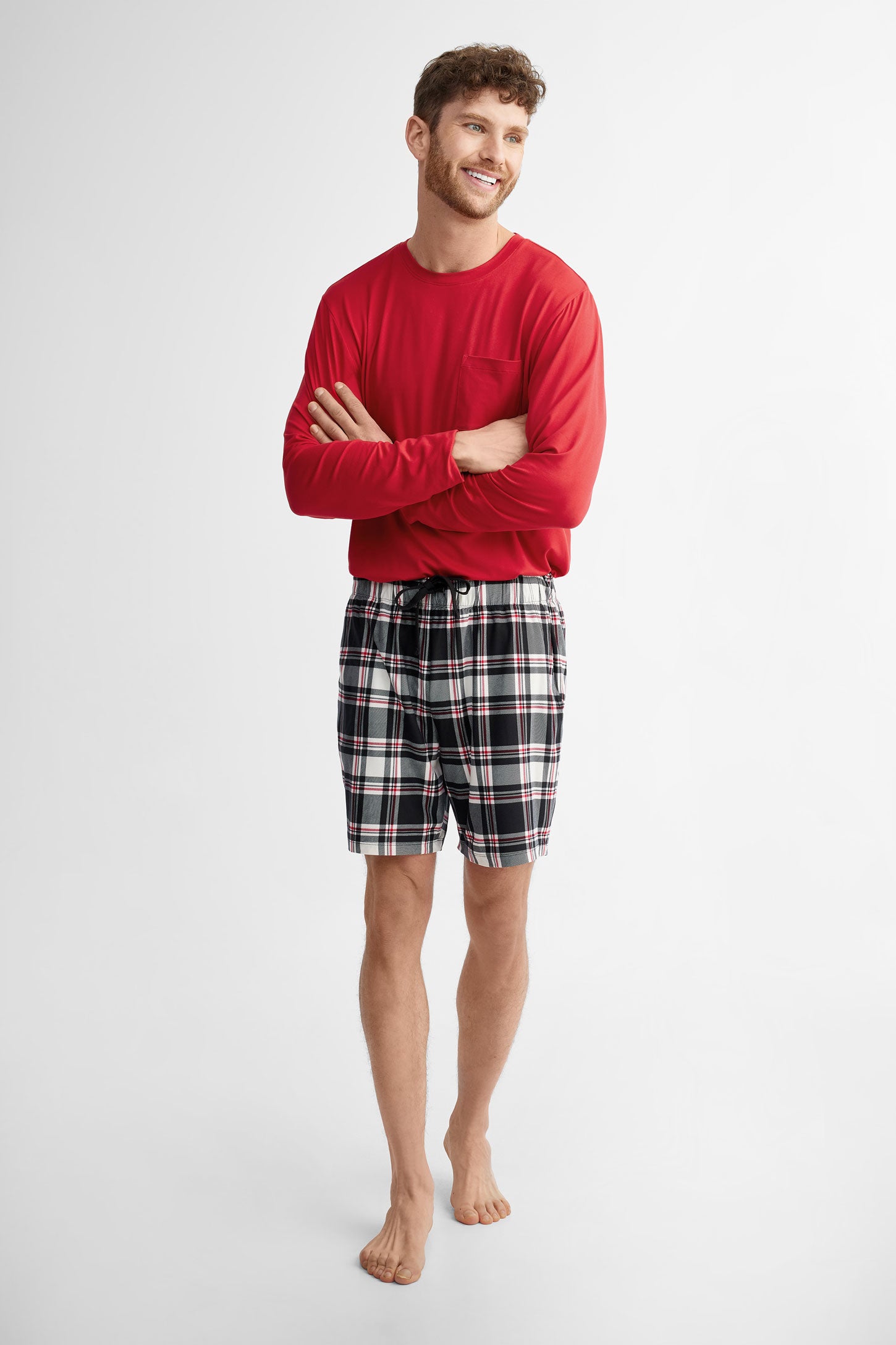 Duos futés, Short pyjama en Moss, 2/40$ - Homme && ROUGE/MULTI