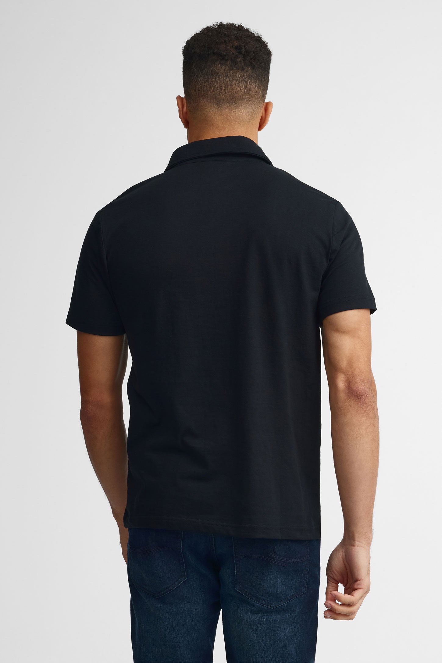 Polo manches courtes coton - Homme && NOIR