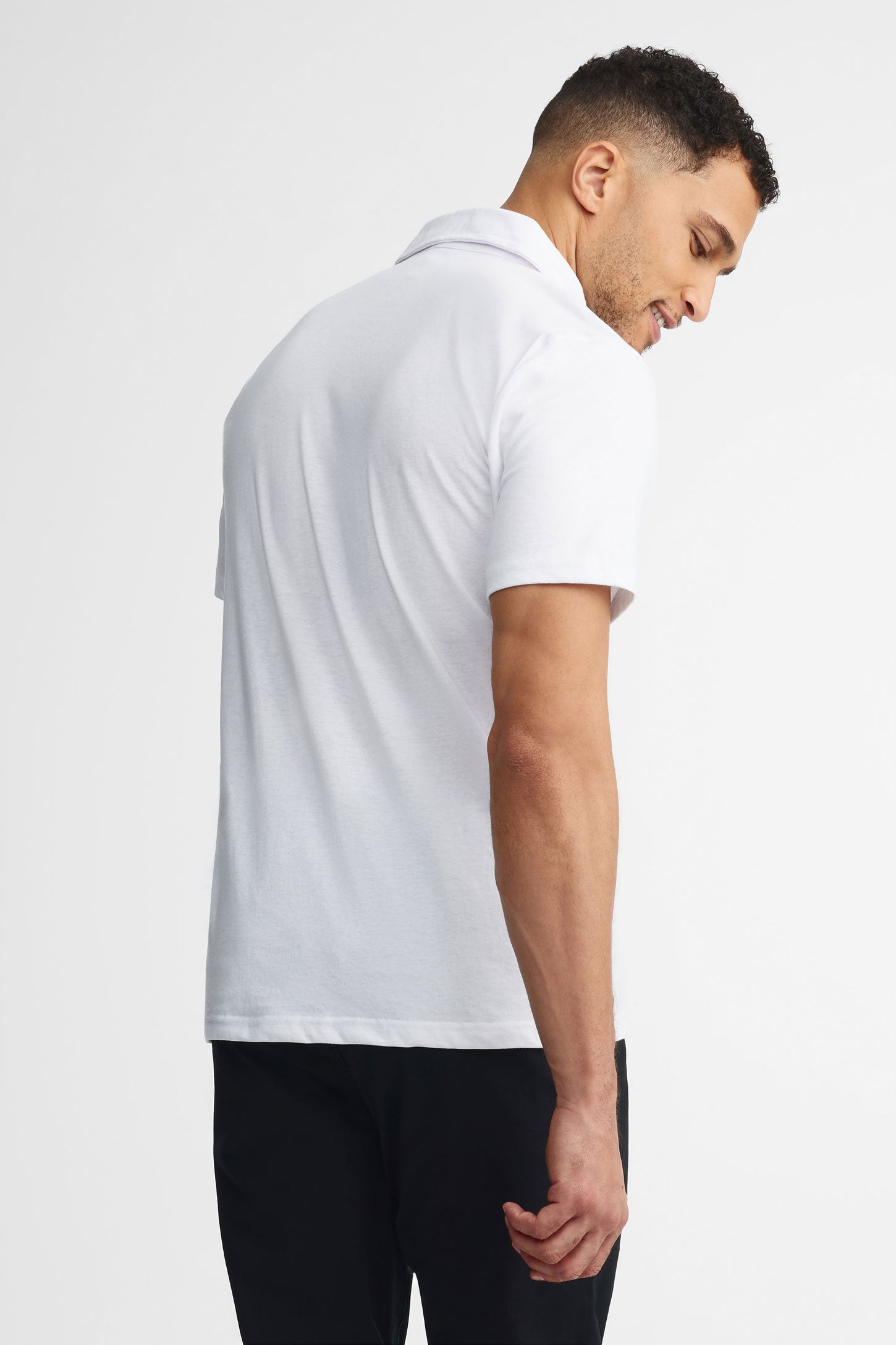 Polo manches courtes coton - Homme && BLANC
