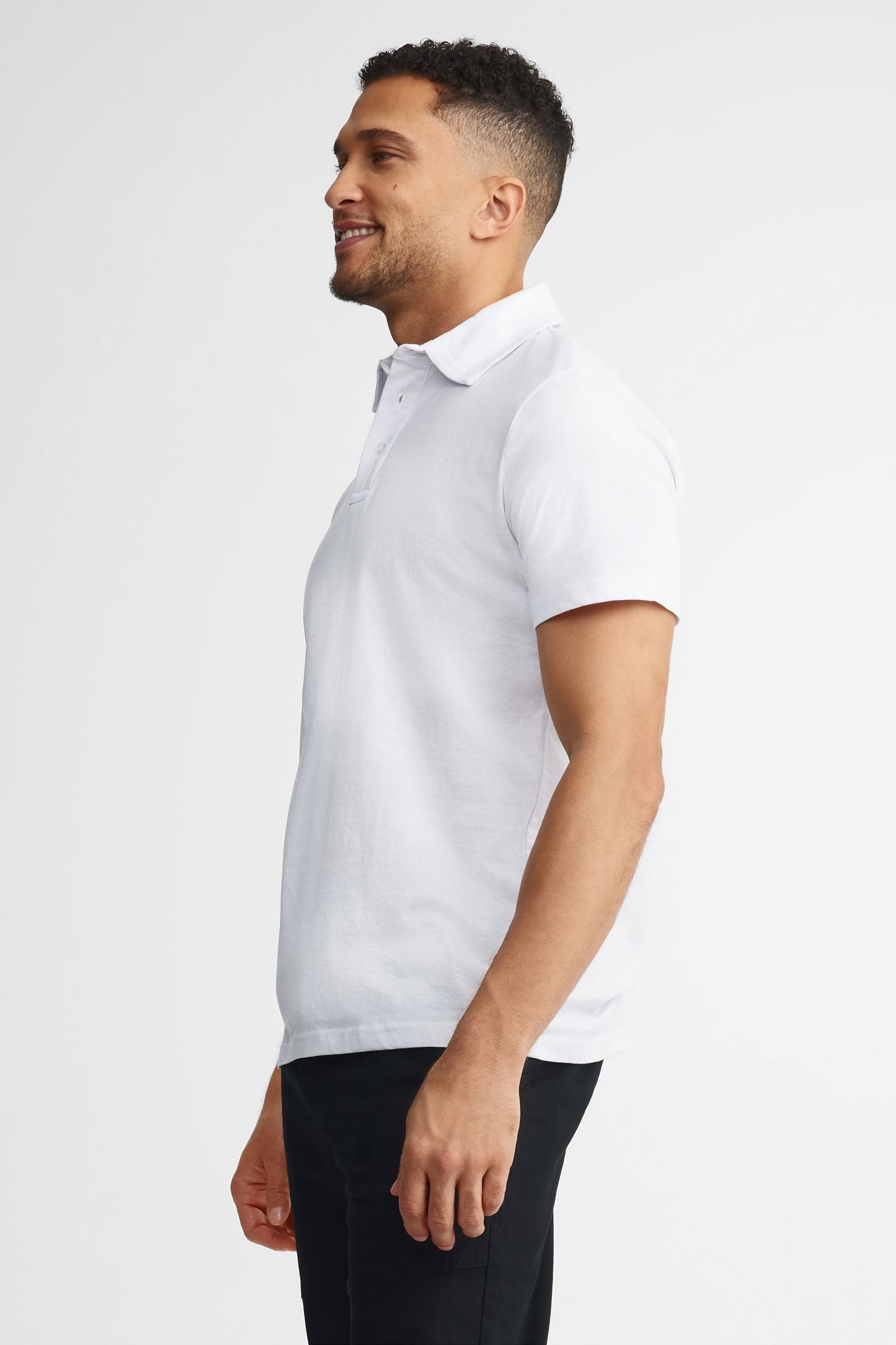 Polo manches courtes coton - Homme && BLANC