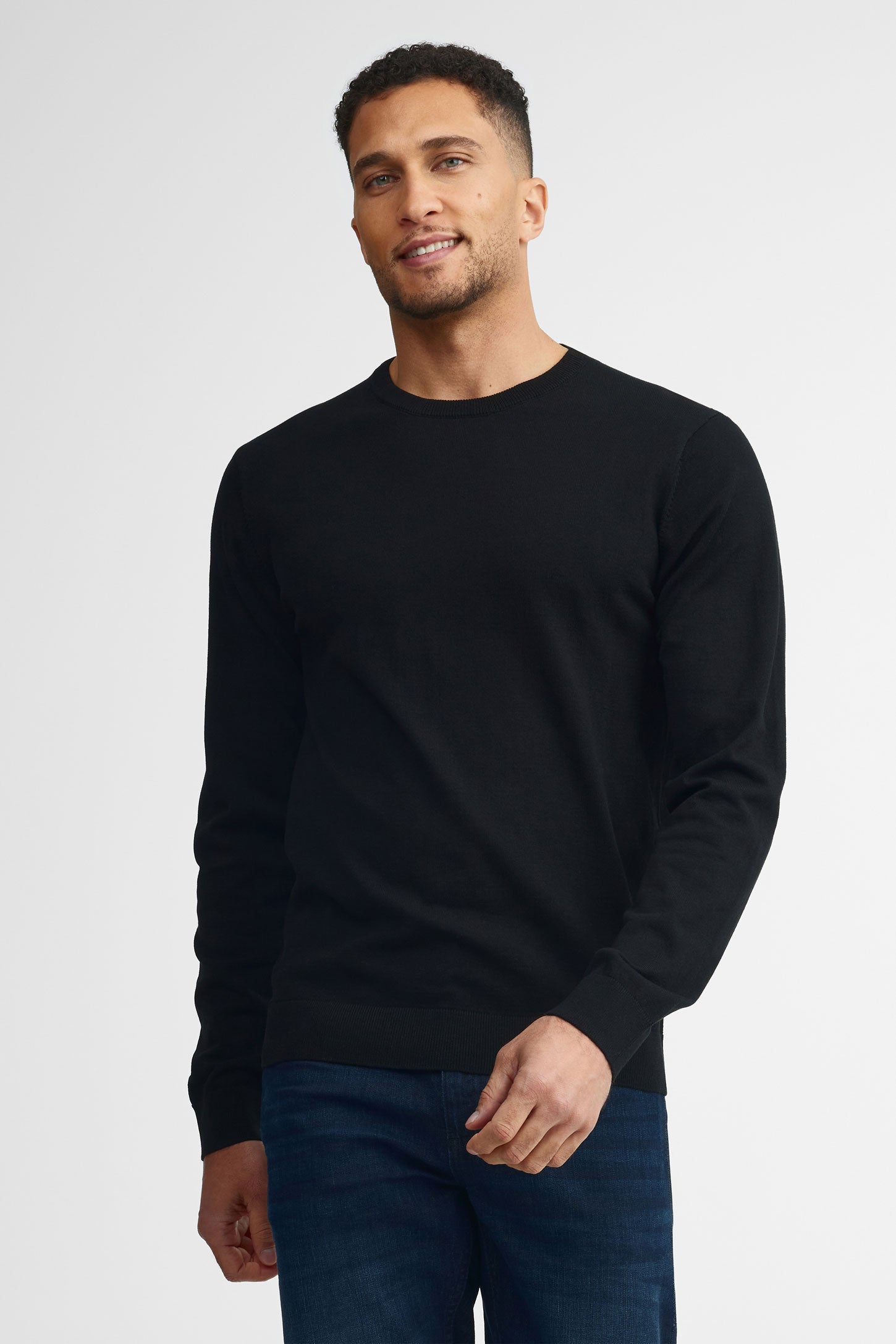 Chandail col rond tricot - Homme && NOIR