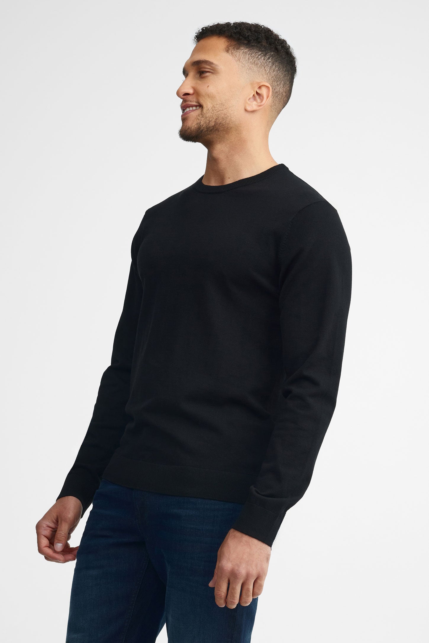 Chandail col rond tricot - Homme && NOIR