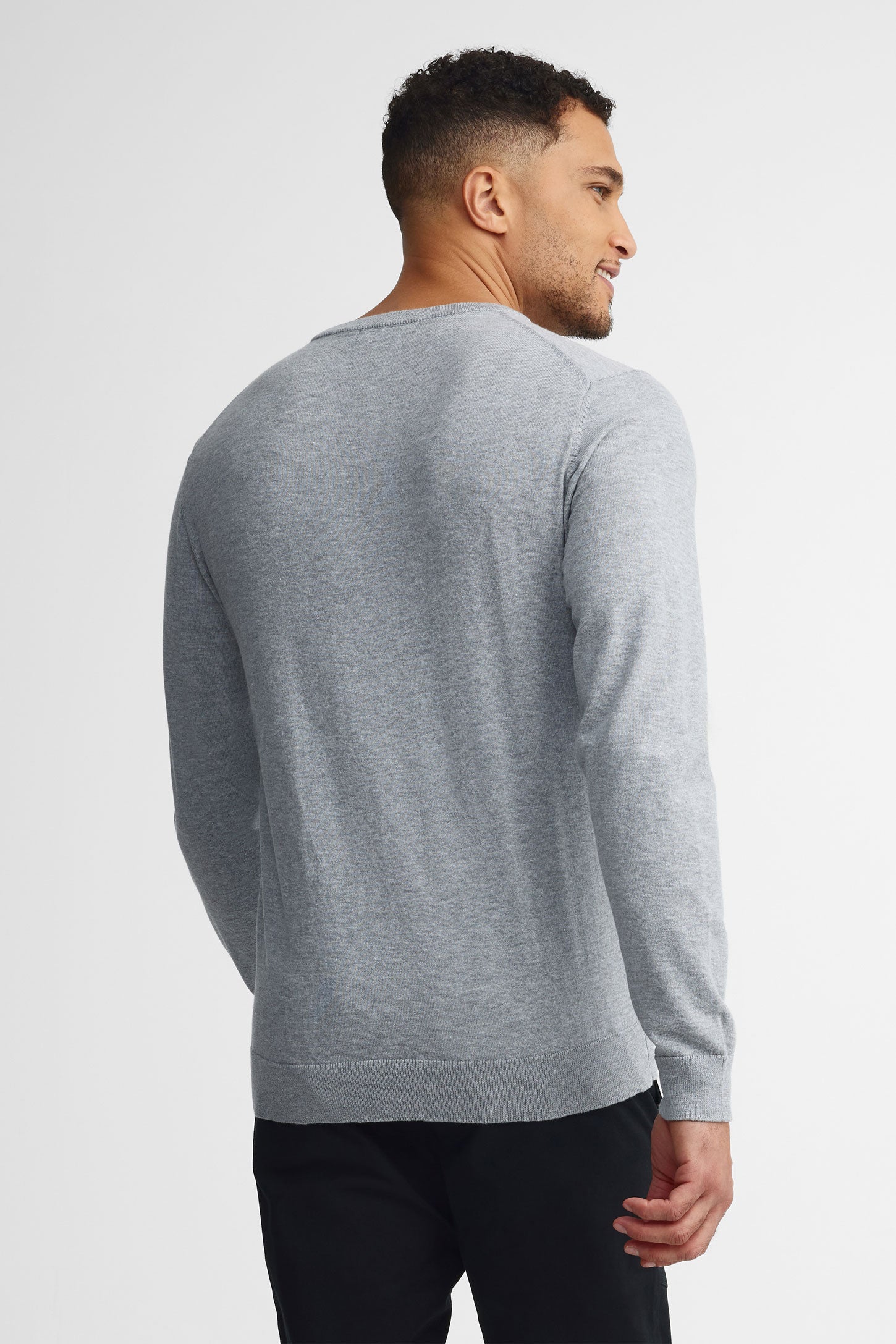 Chandail col rond tricot - Homme && GRIS MIXTE