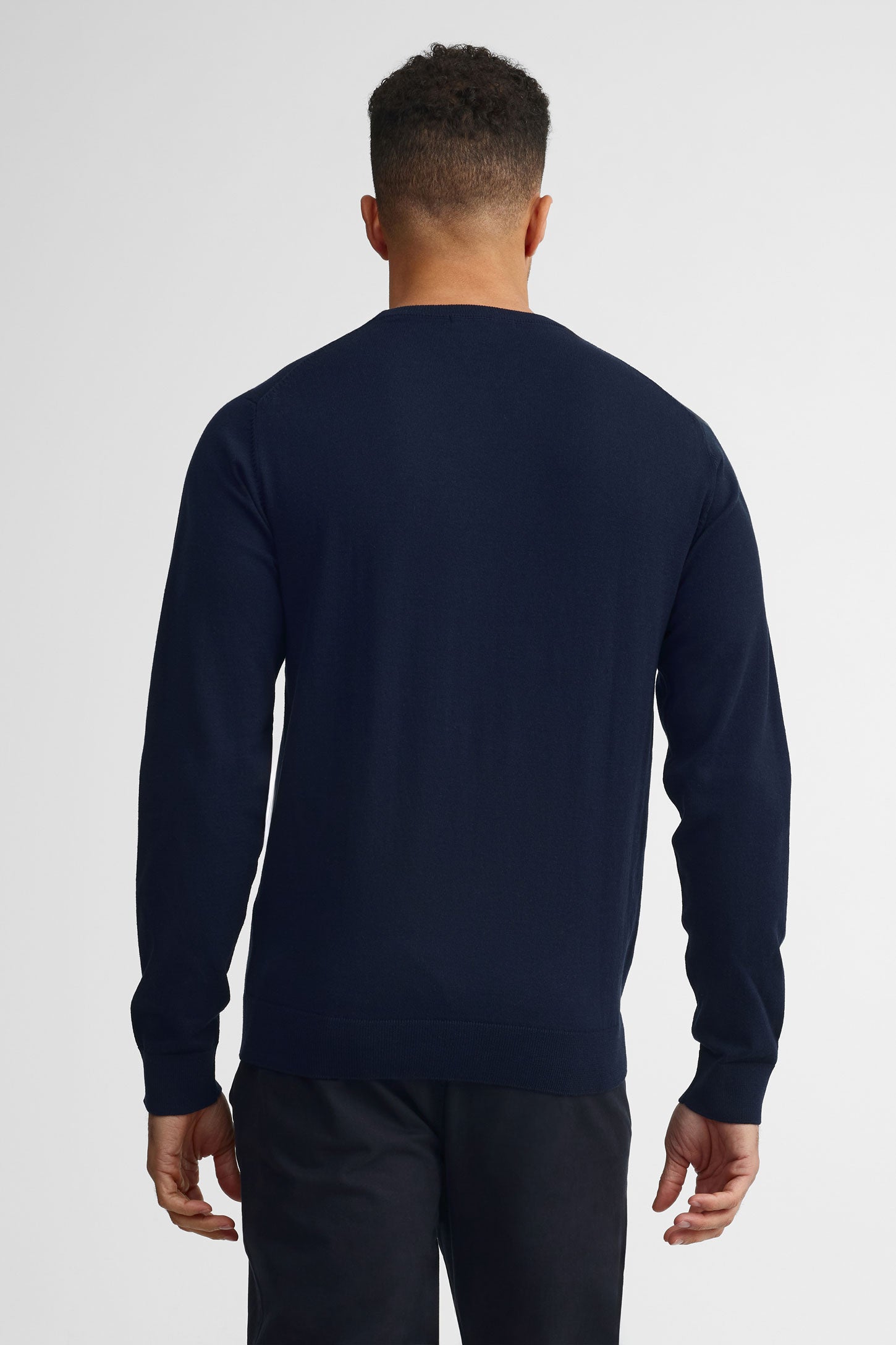 Chandail col rond tricot - Homme && MARIN