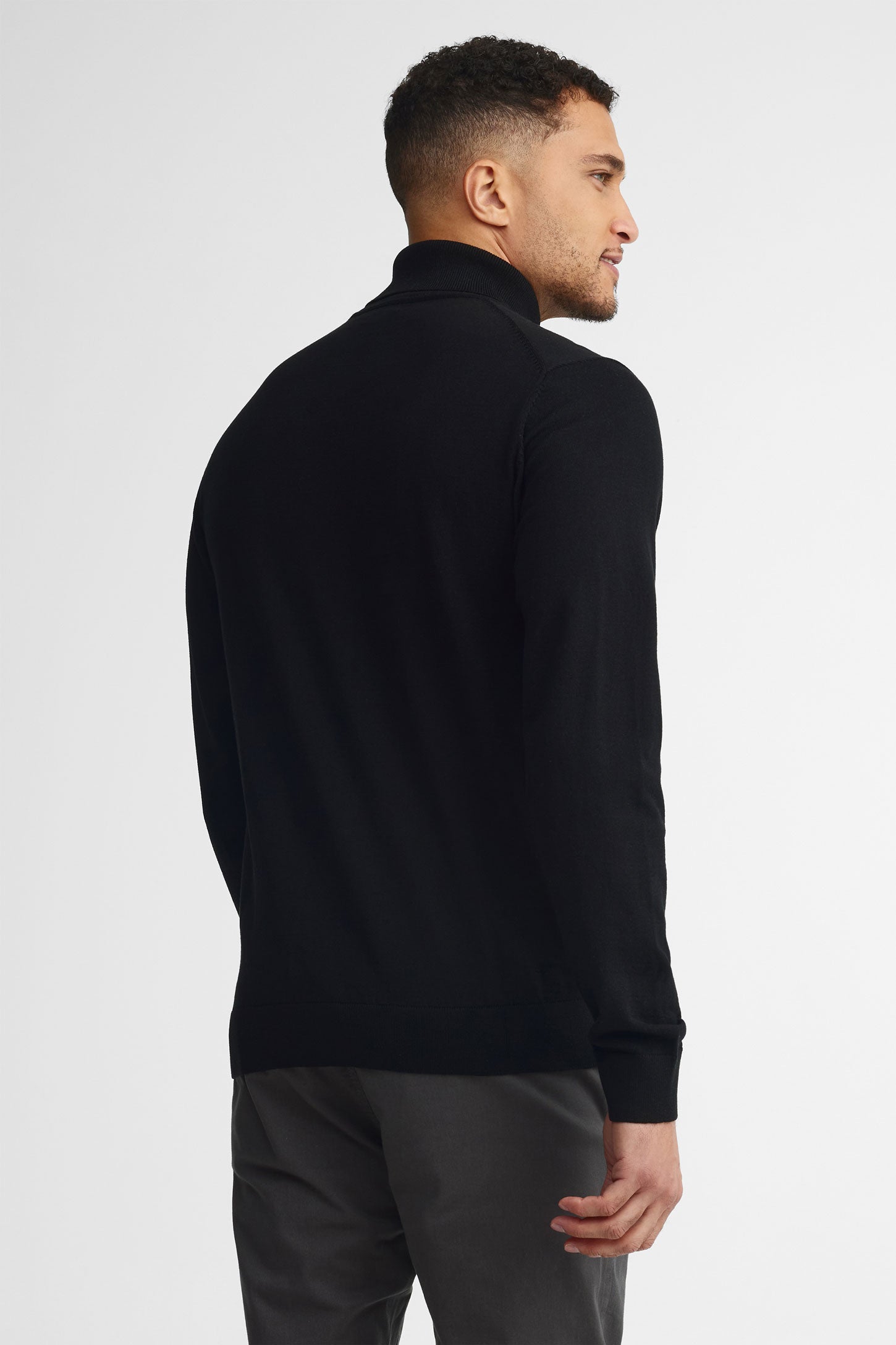 Chandail col roulé tricot - Homme && NOIR