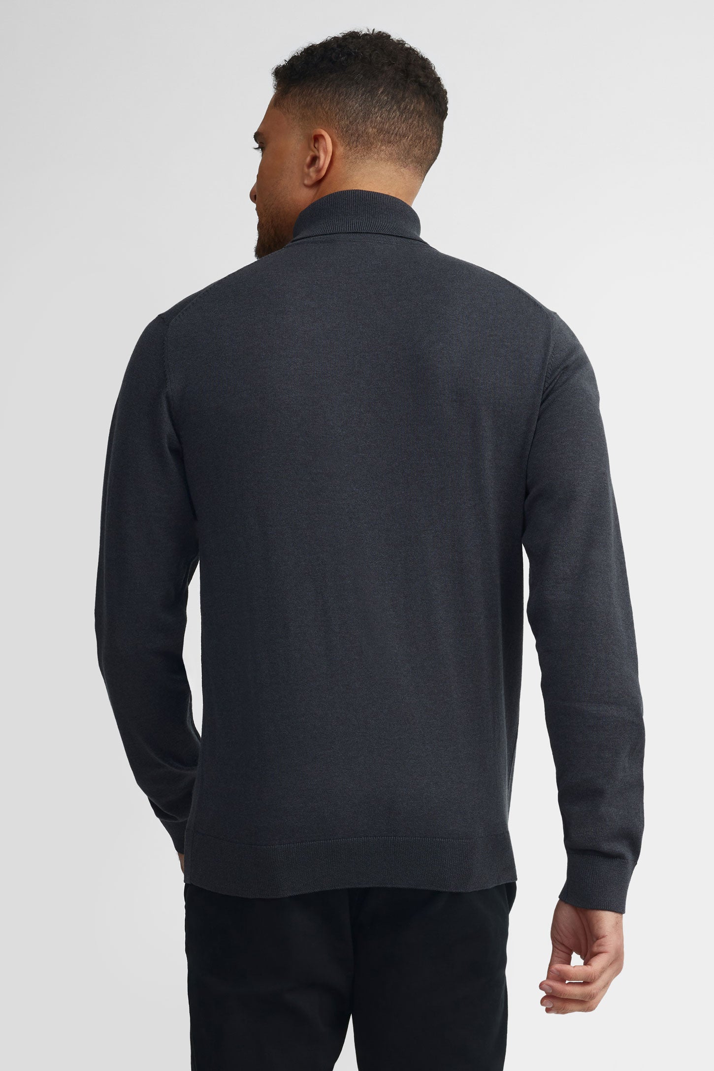 Chandail col roulé tricot - Homme && CHARBON MIXTE