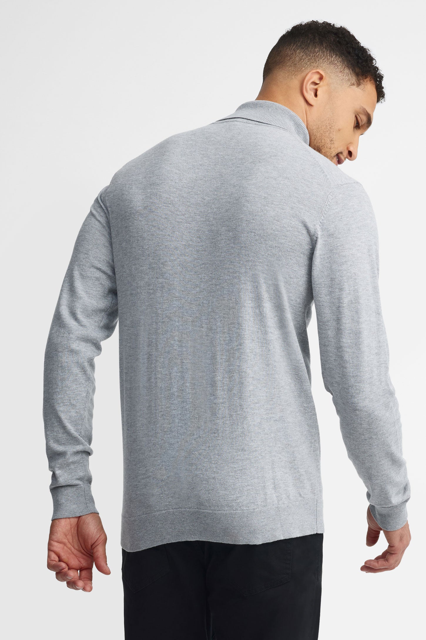 Chandail col roulé tricot - Homme && GRIS MIXTE