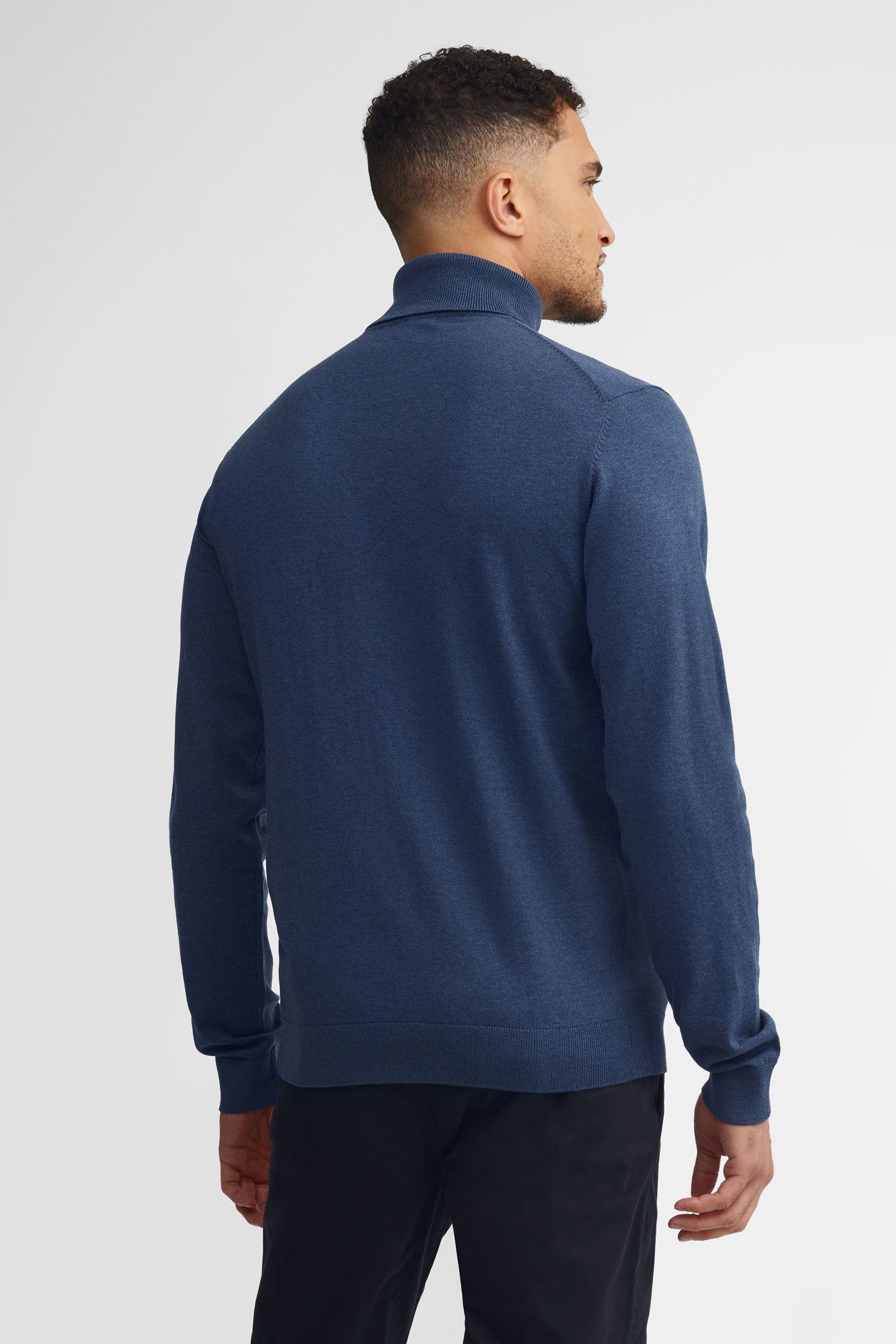 Chandail col roulé tricot - Homme && MARIN MIXTE