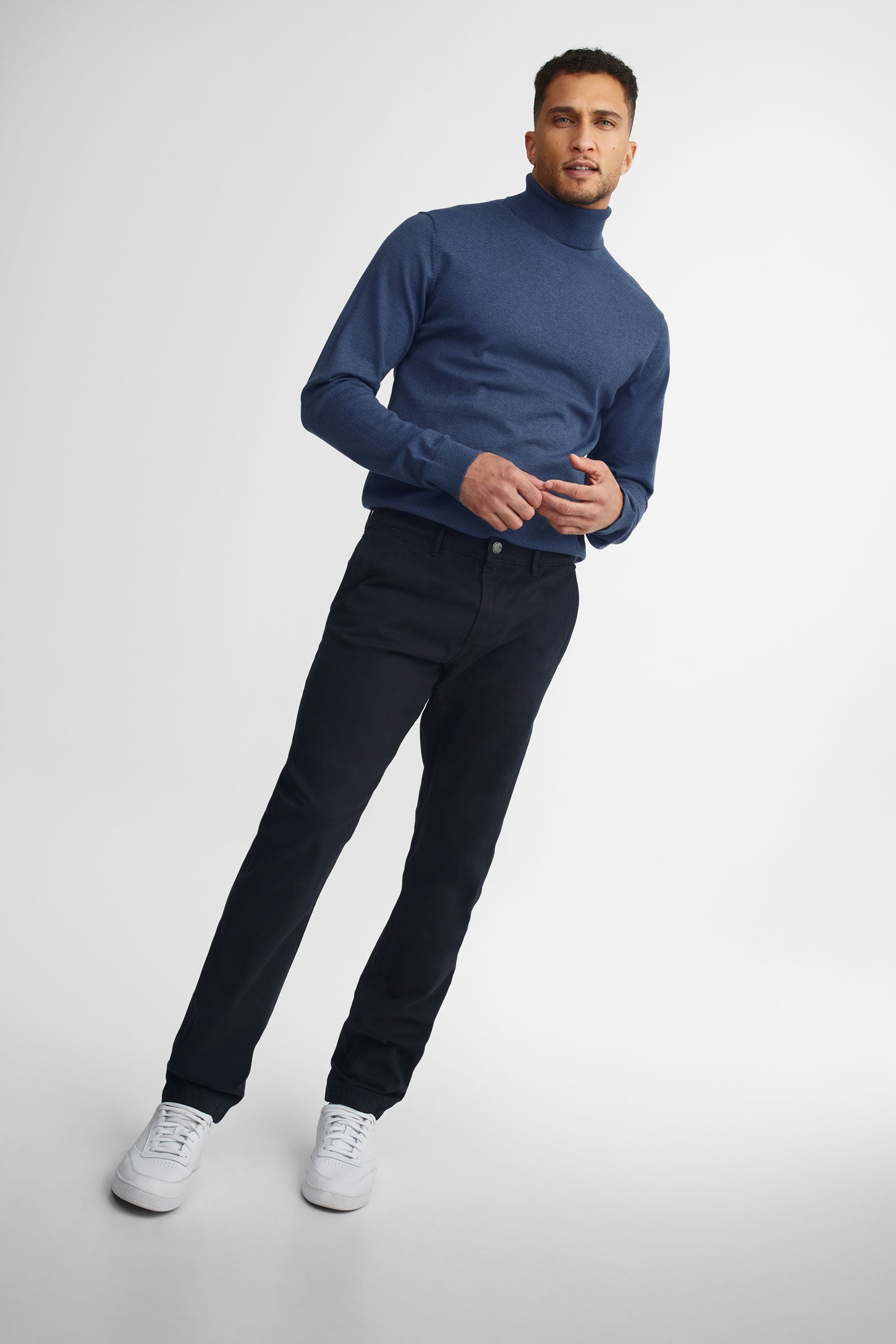 Chandail col roulé tricot - Homme && MARIN MIXTE
