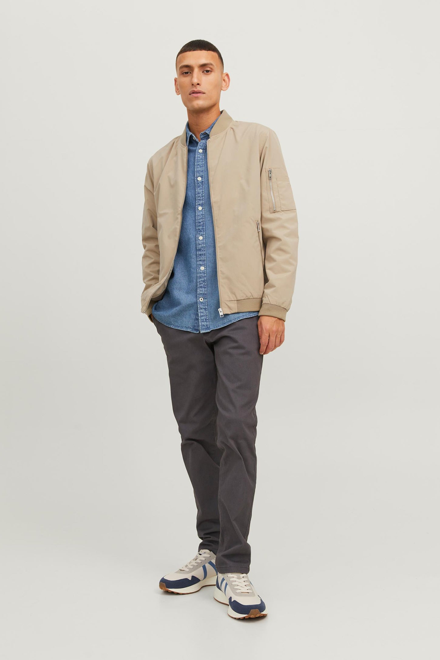 Veste bomber JACK & JONES - Homme && BEIGE