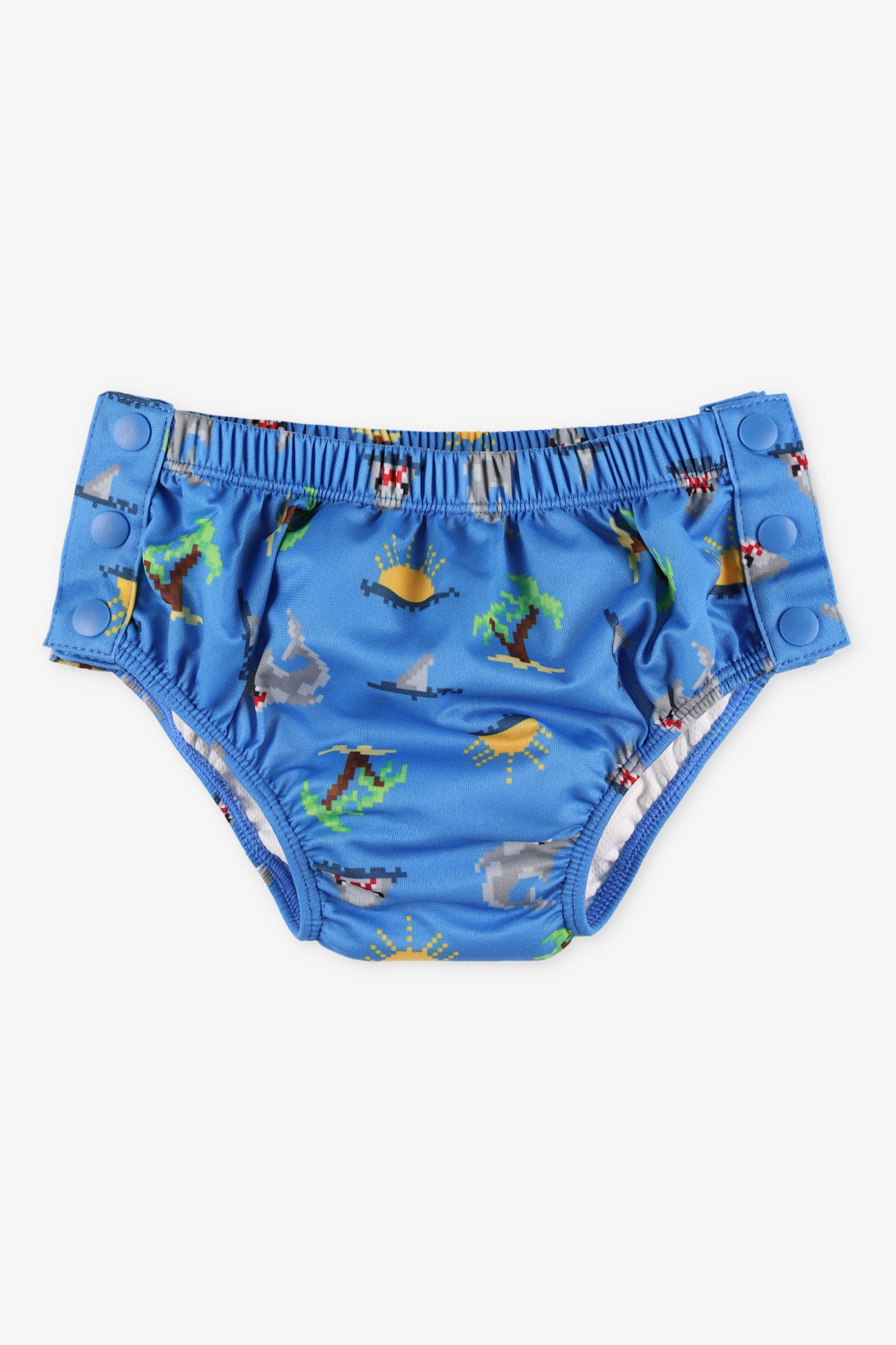 Couche-maillot de bain imprimée - Bébé garçon && BLEU MULTI