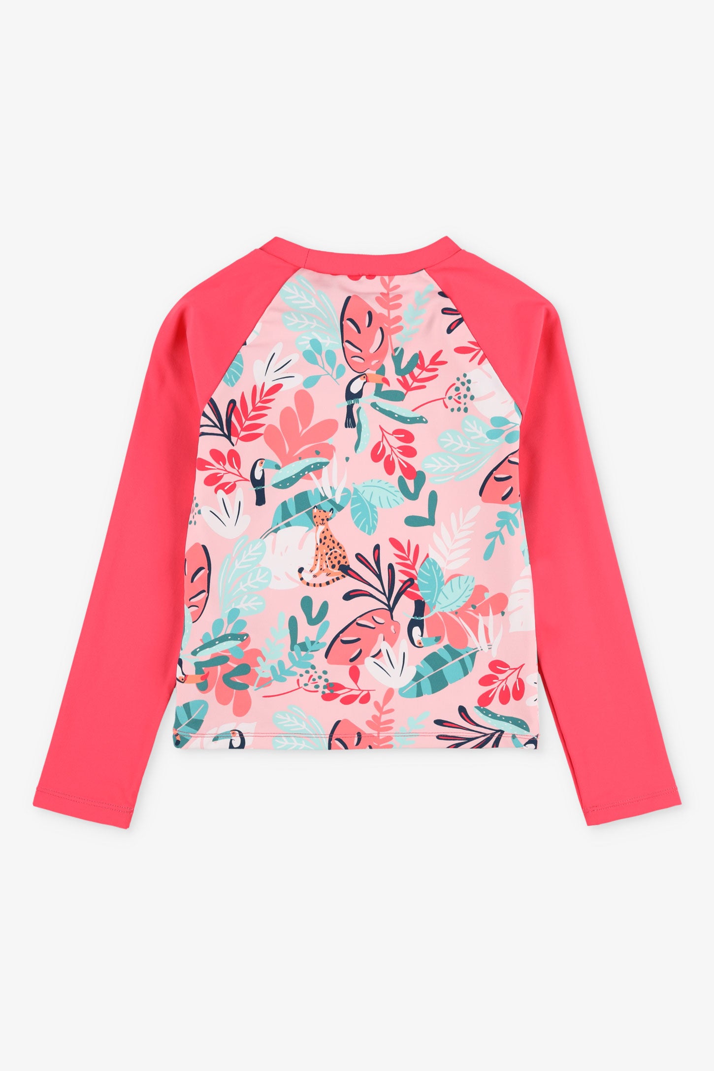 Maillot de bain ''Rashguard'' imprimé - Enfant fille && ROSE MULTI