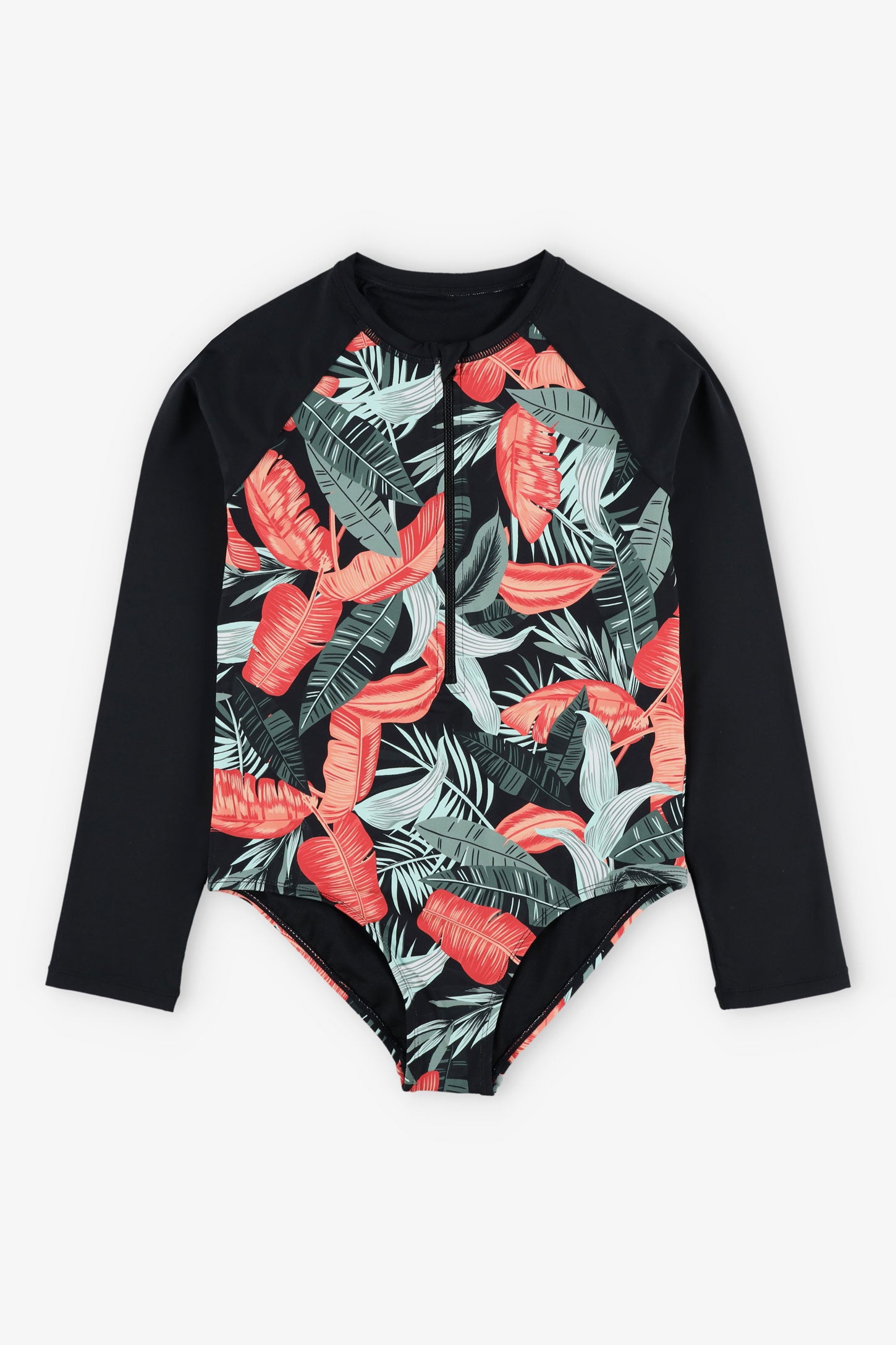 Maillot de bain 1-pièce ''Rashguard'' - Ado fille && COMBO NOIR