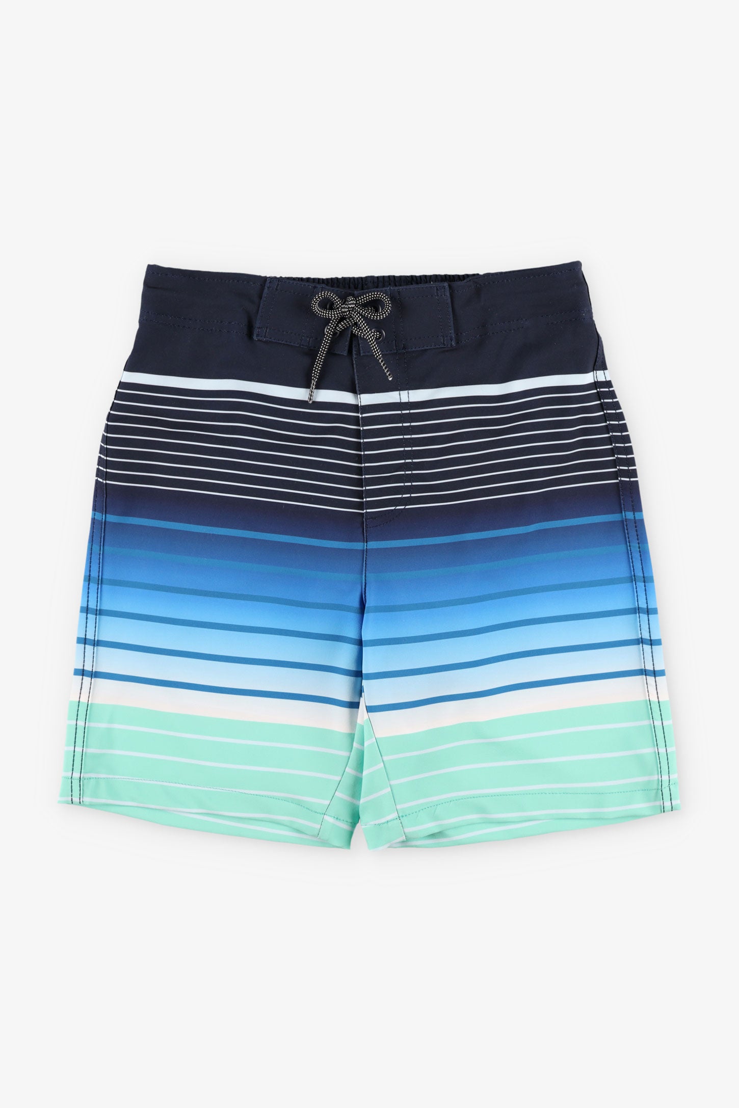 Short maillot de bain rayé - Ado garçon && BLEU MULTI