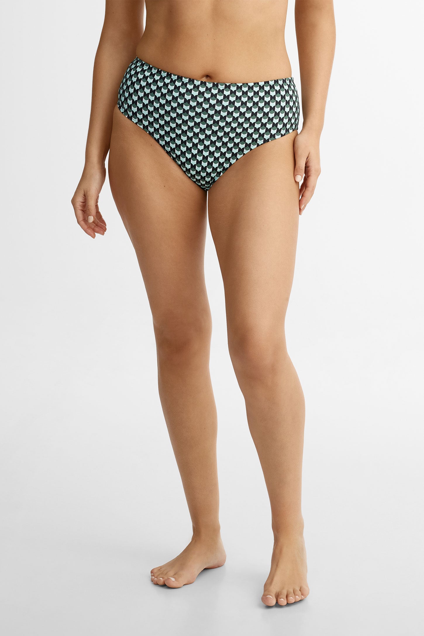 Culotte maillot de bain Bikini taille haute, 2/40$ - Femme && VERT/MULTI