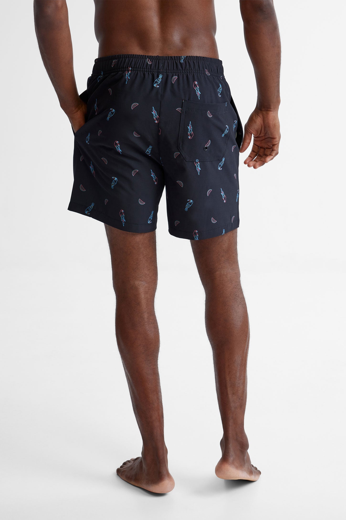 Short maillot de bain imprimé - Homme && NOIR/MULTI