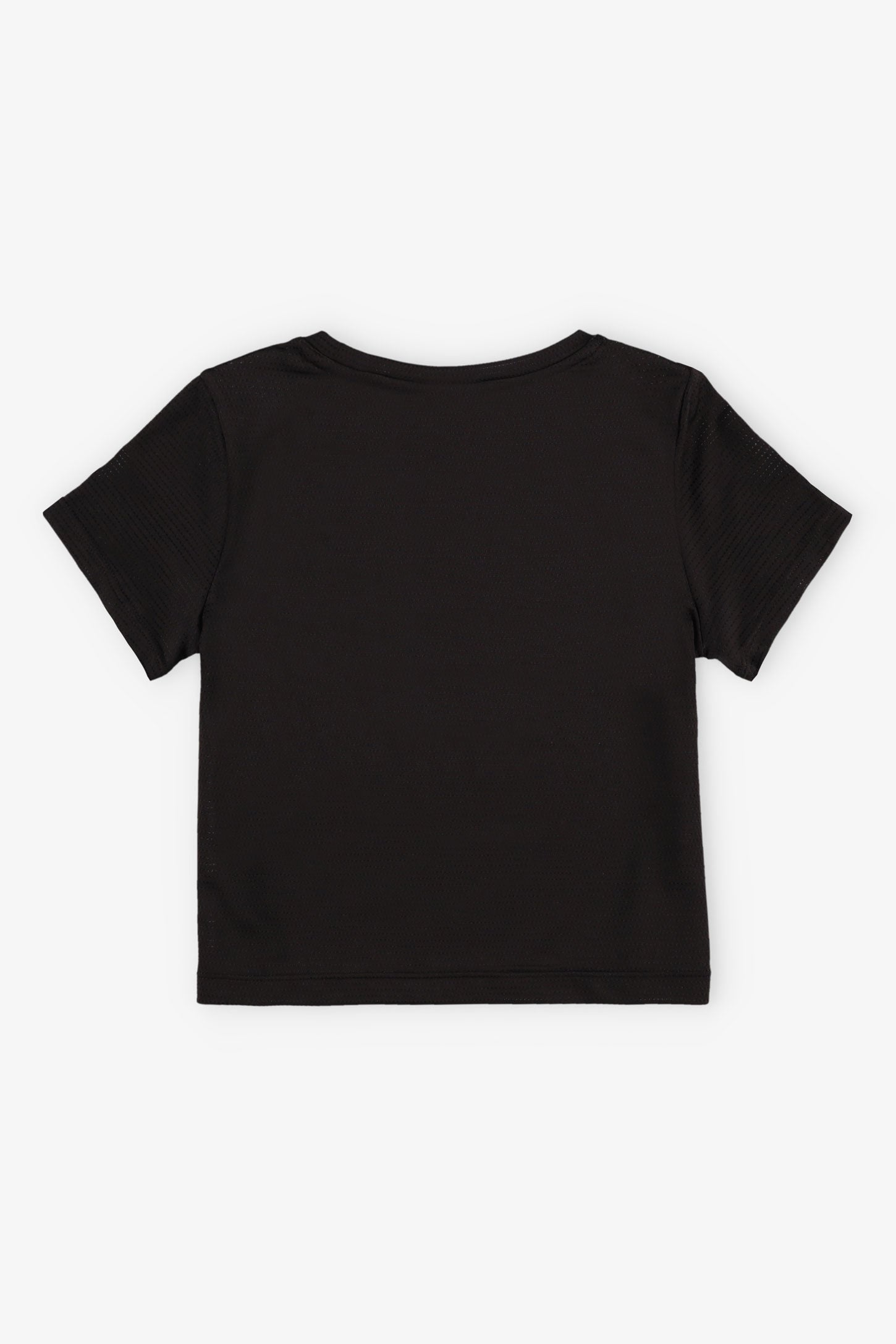 T-shirt col rond athlétique - Enfant fille && NOIR